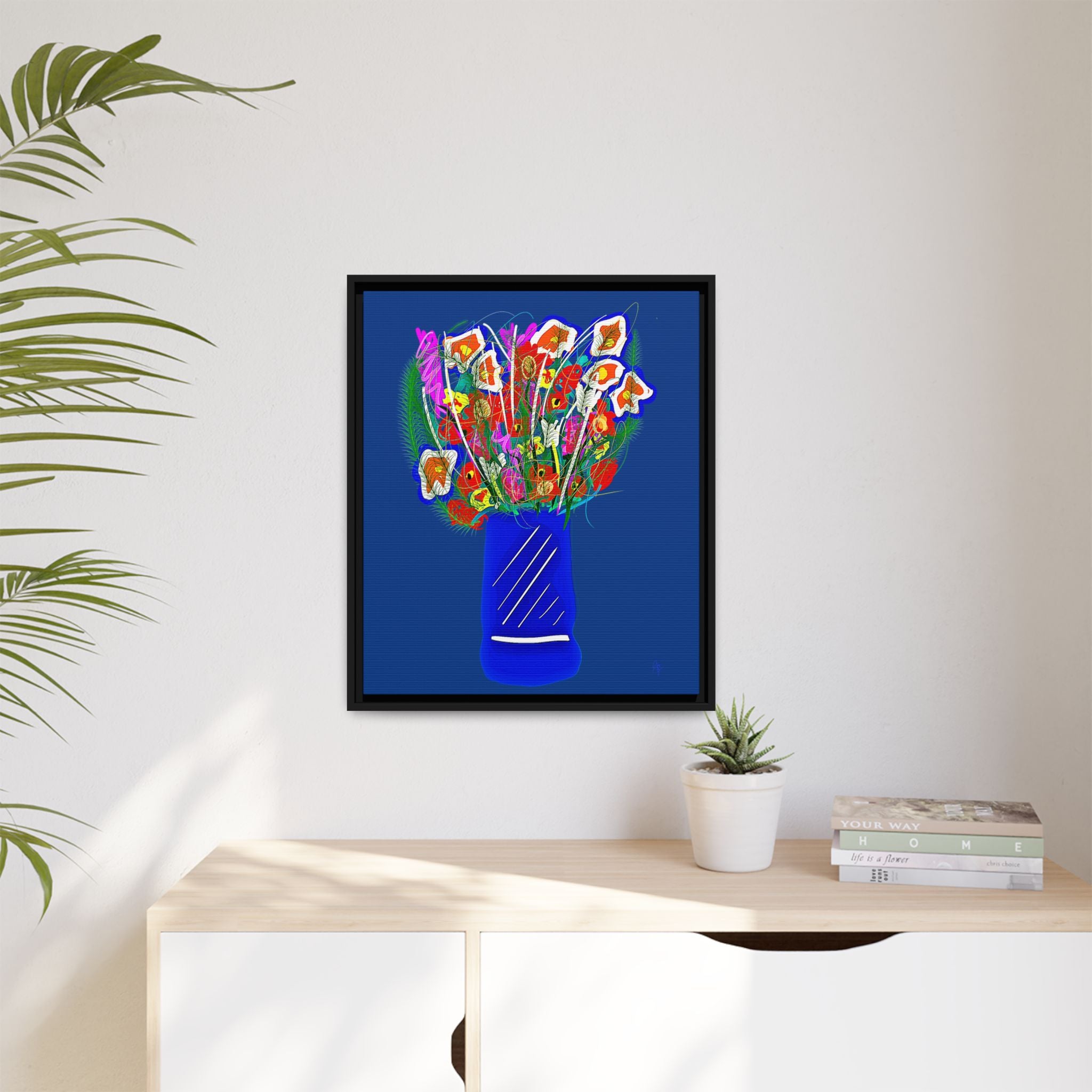Floral Bouquet Matte Canvas Print — Framed Wall Art