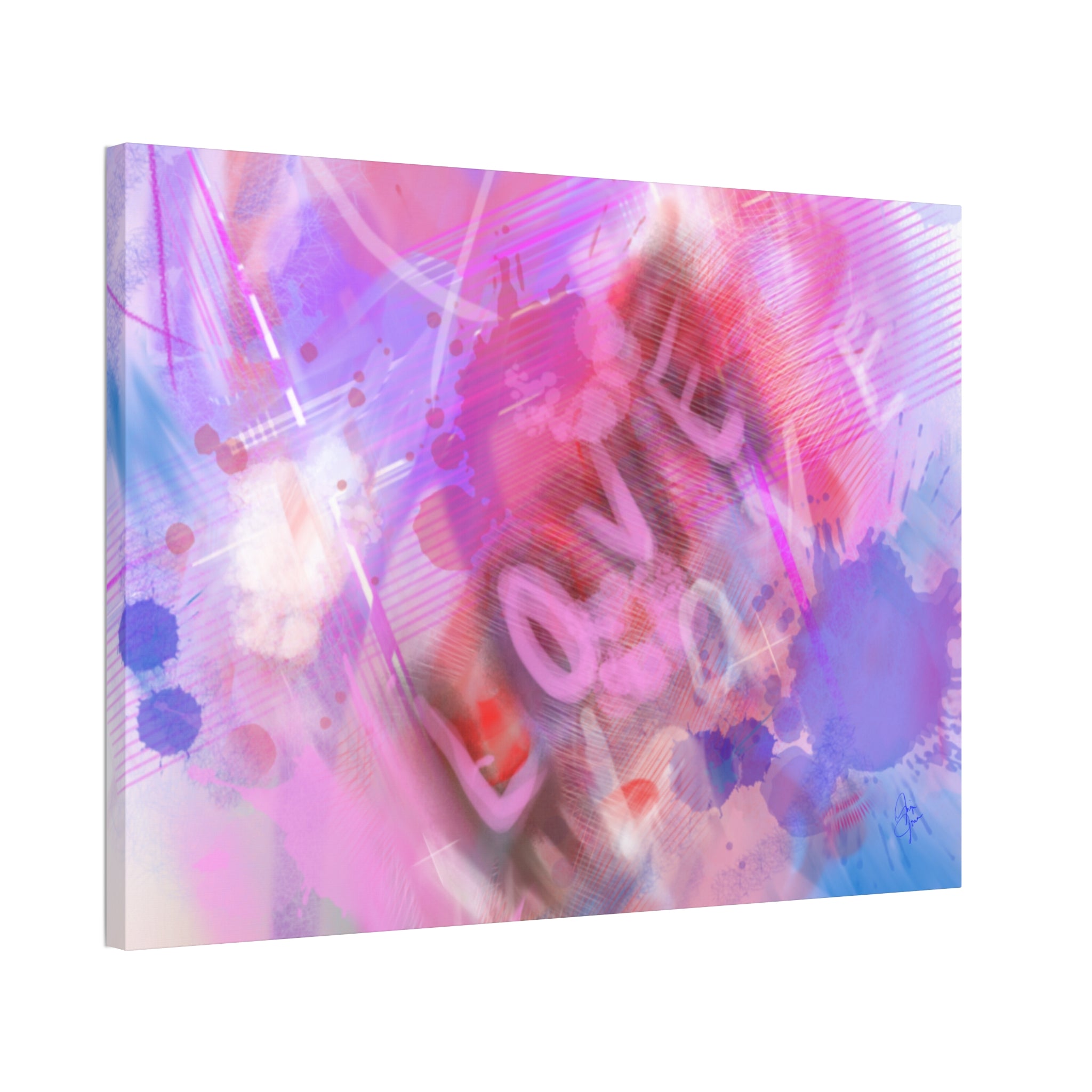 Love Vibes Canvas Wall Art — Pink Abstract Stretched Canvas