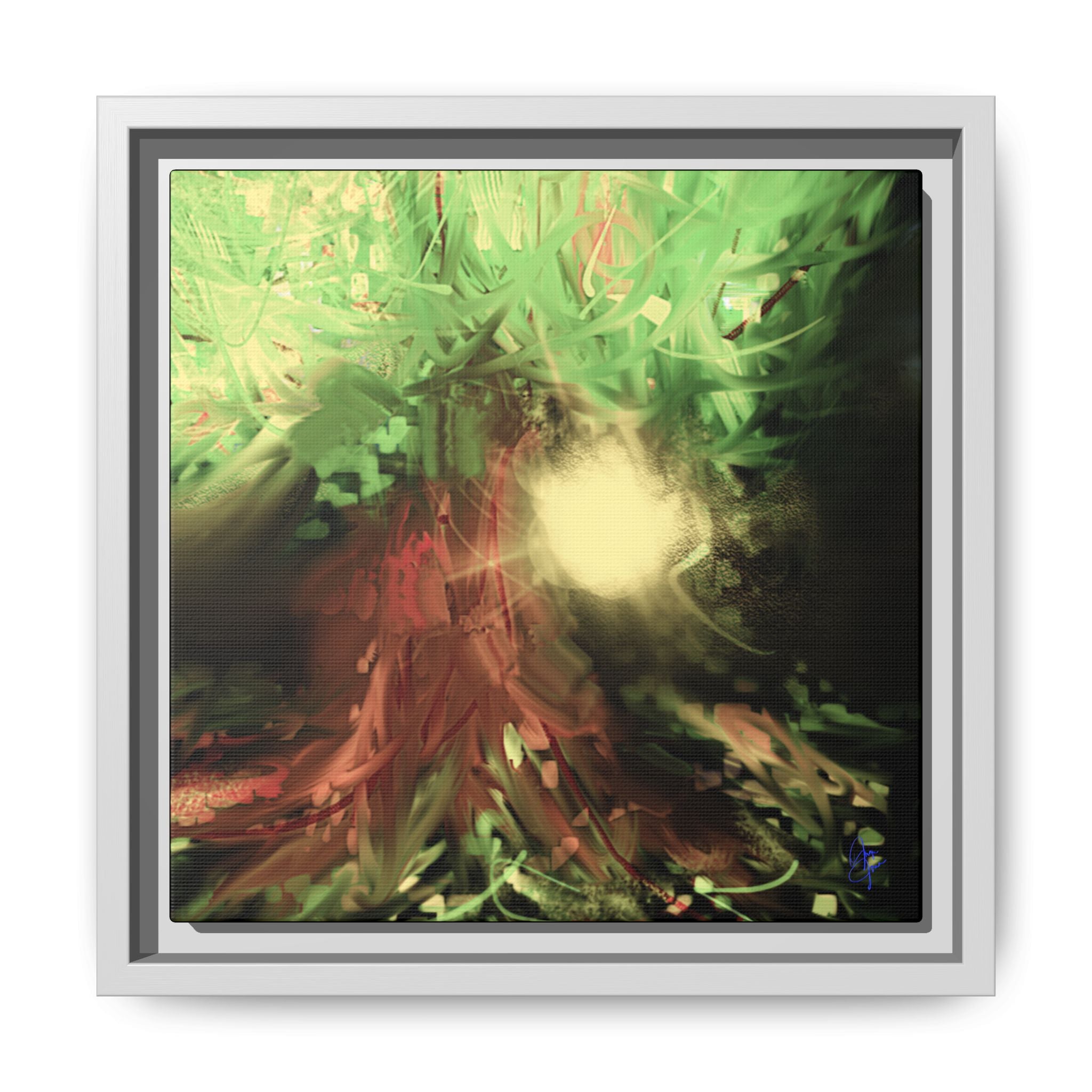 Sunset Tree Matte Canvas Framed Wall Art