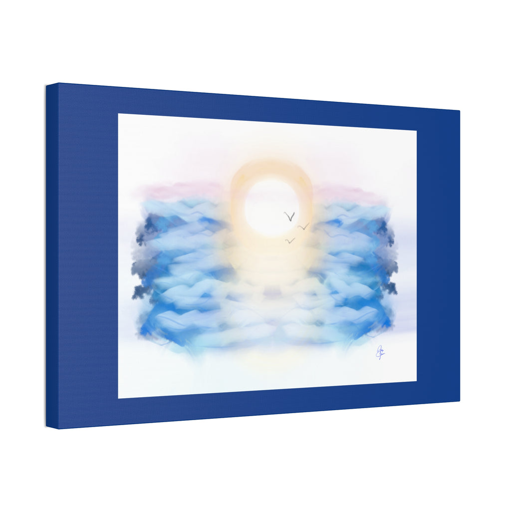 Sunrise Seascape Canvas Print — Soothing Ocean Wall Art, 1.5" Stretched