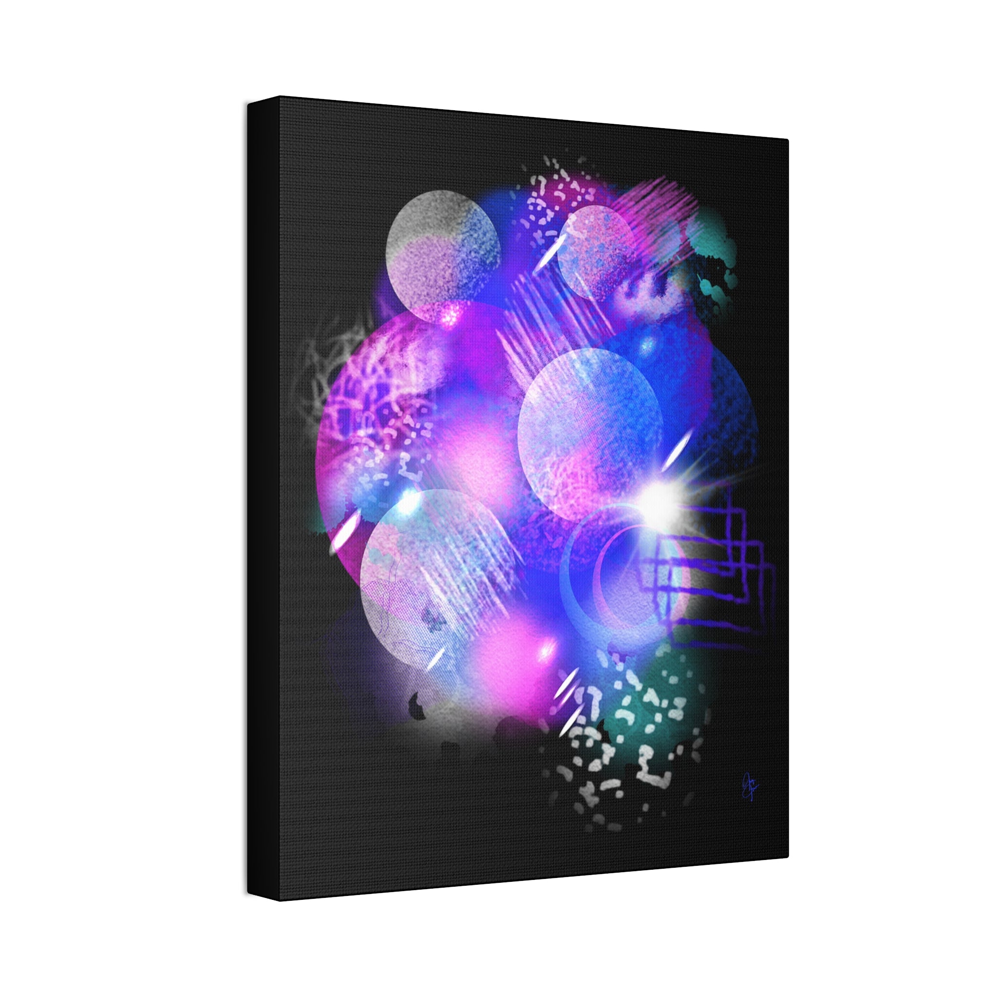 Abstract Neon Galaxy Canvas Print — Stretched 1.5''