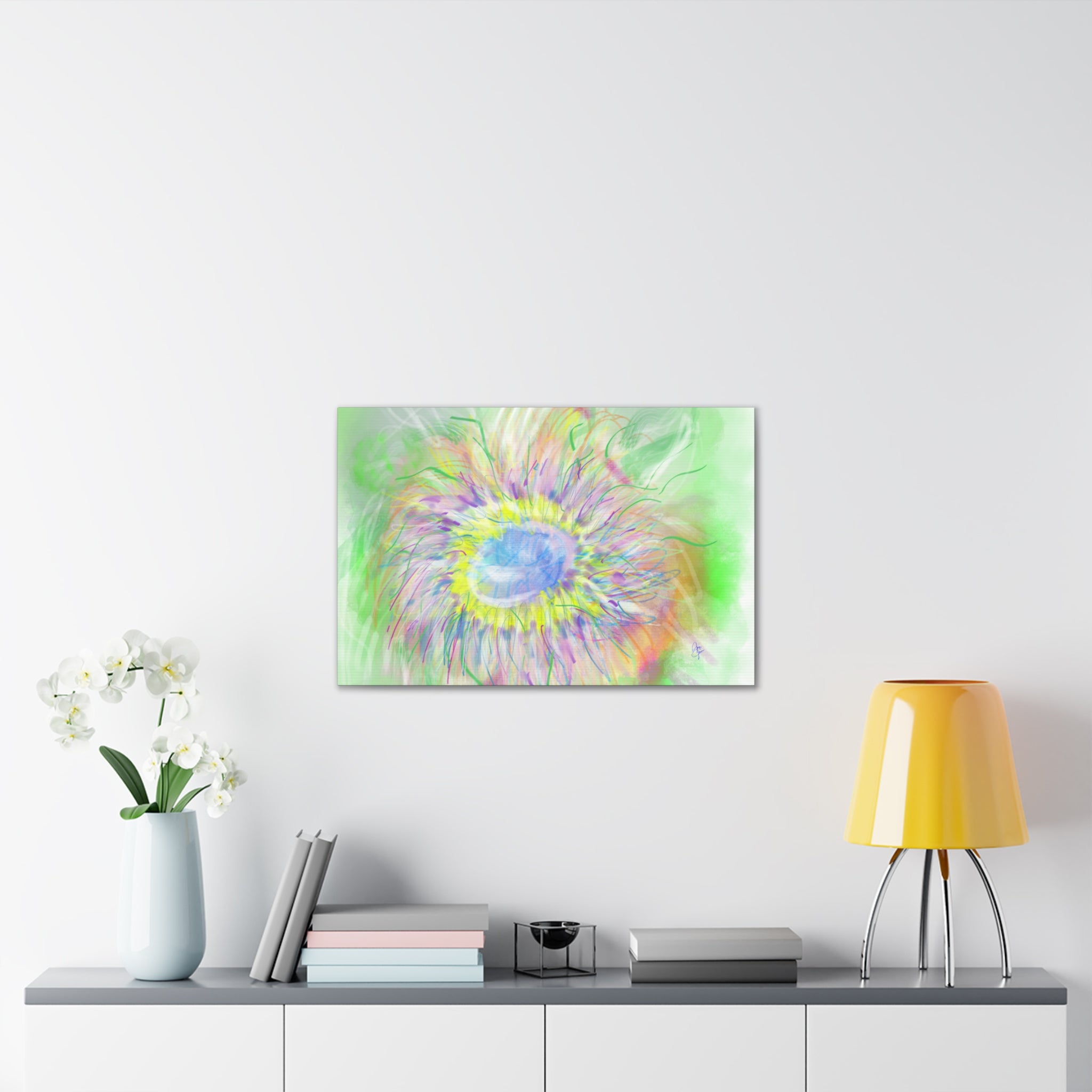 Abstract Pastel Bloom Canvas Print — Floral Wall Art for Living Room & Nursery