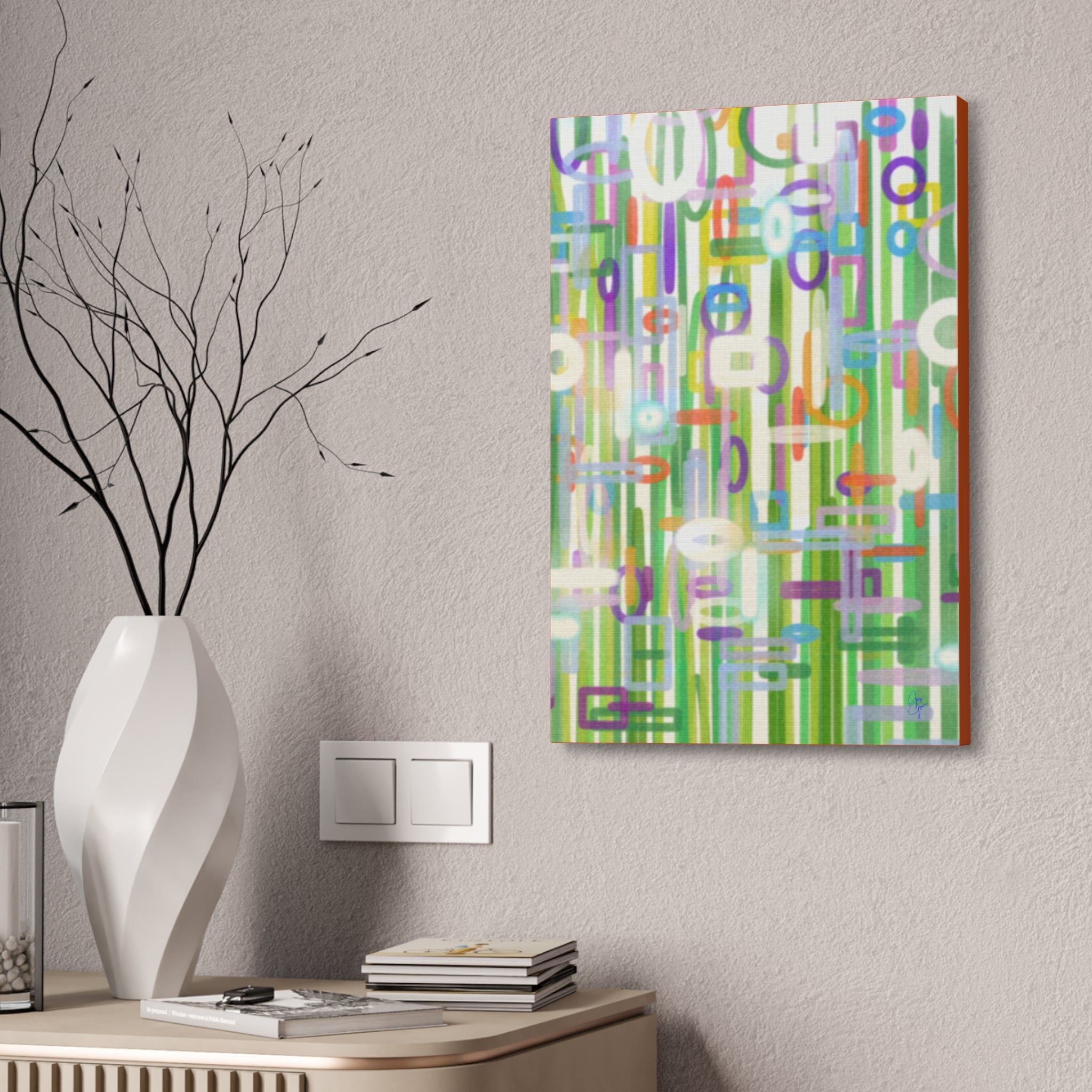 Contemporary Flower Garden Canvas Stretched 1.5"