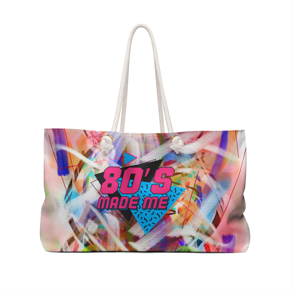 80's Made Me Weekender Bag — Retro 80s Neon Travel Tote