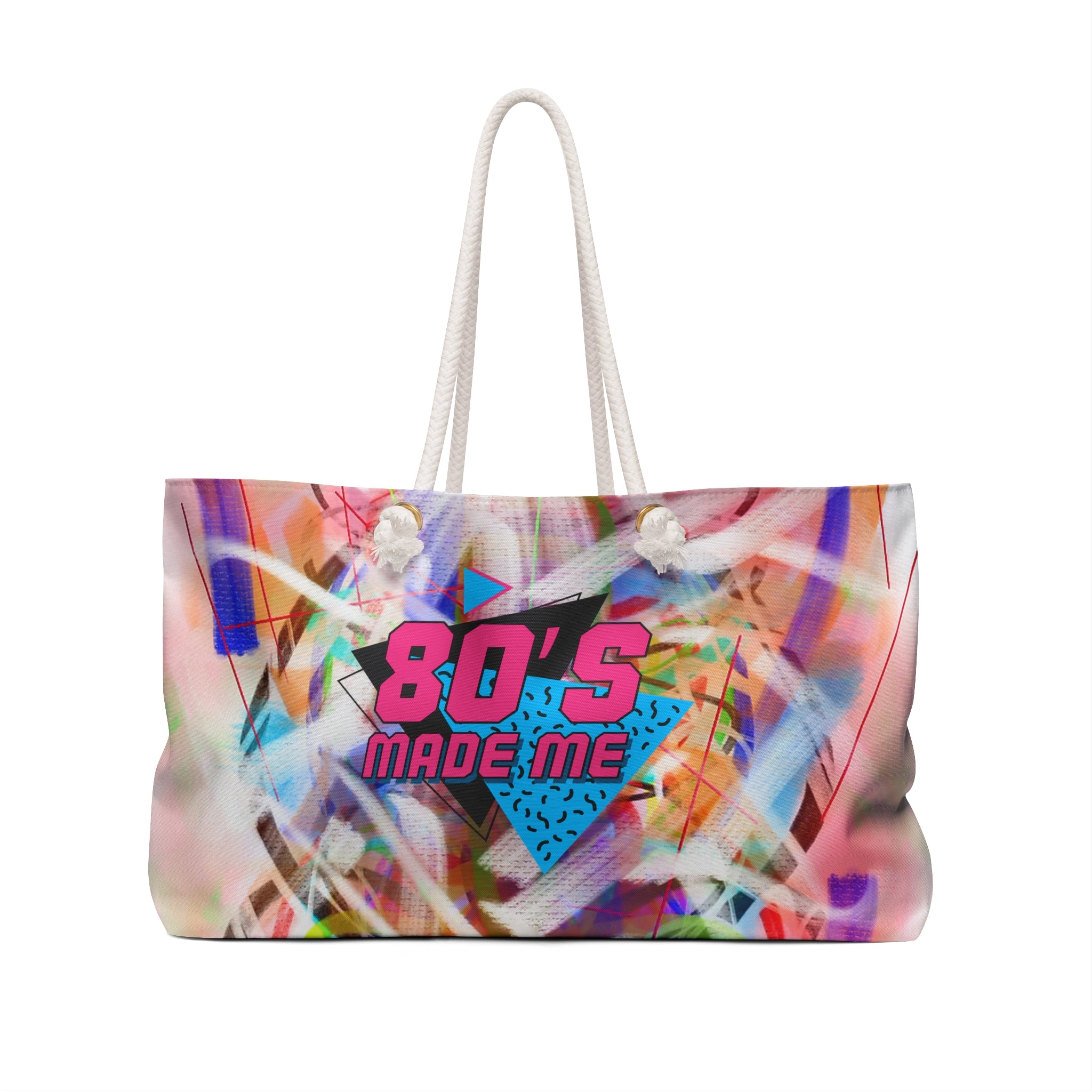80's Made Me Weekender Bag — Retro 80s Neon Travel Tote