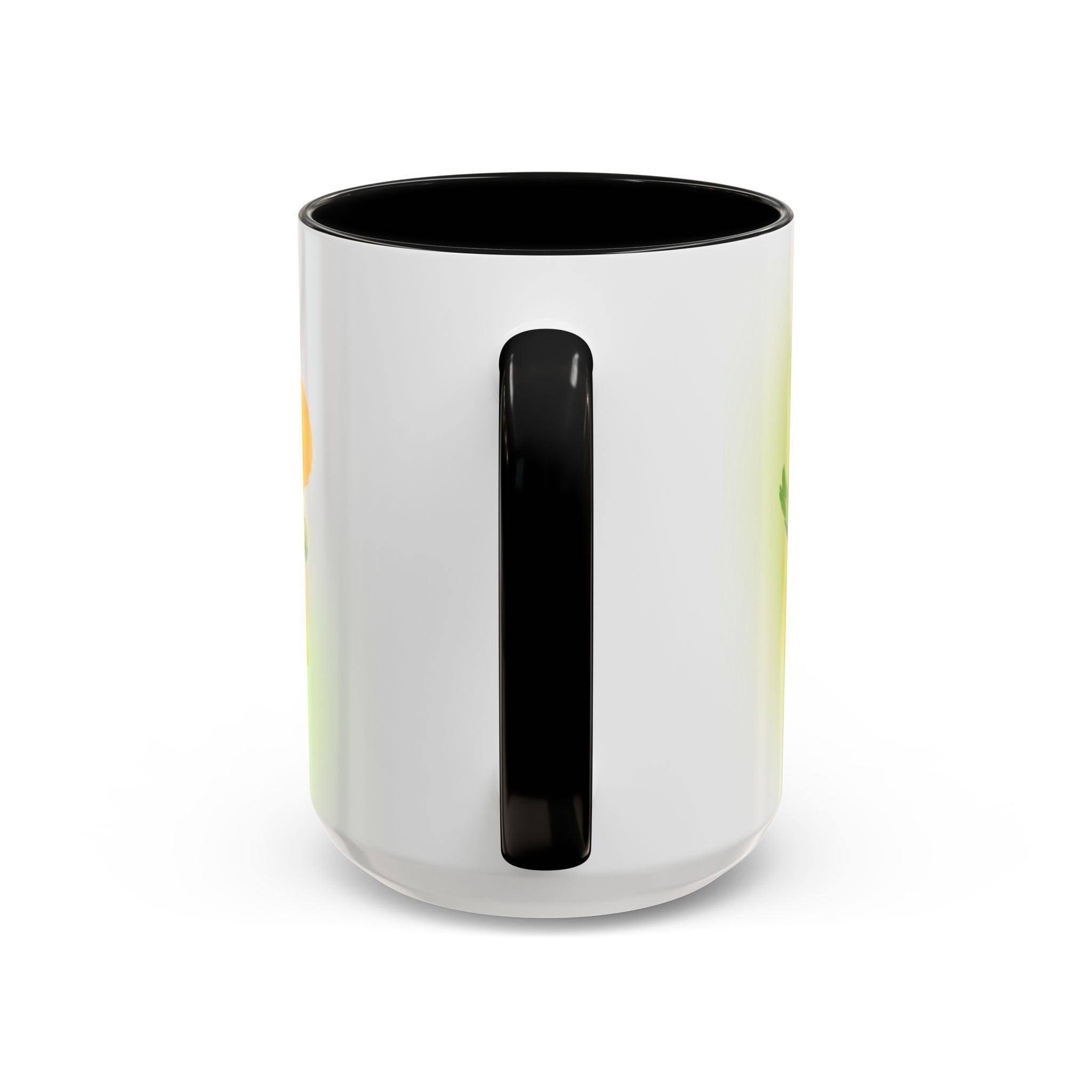 Sunlit Daisy Accent Coffee Mug — Yellow Floral 11/15oz