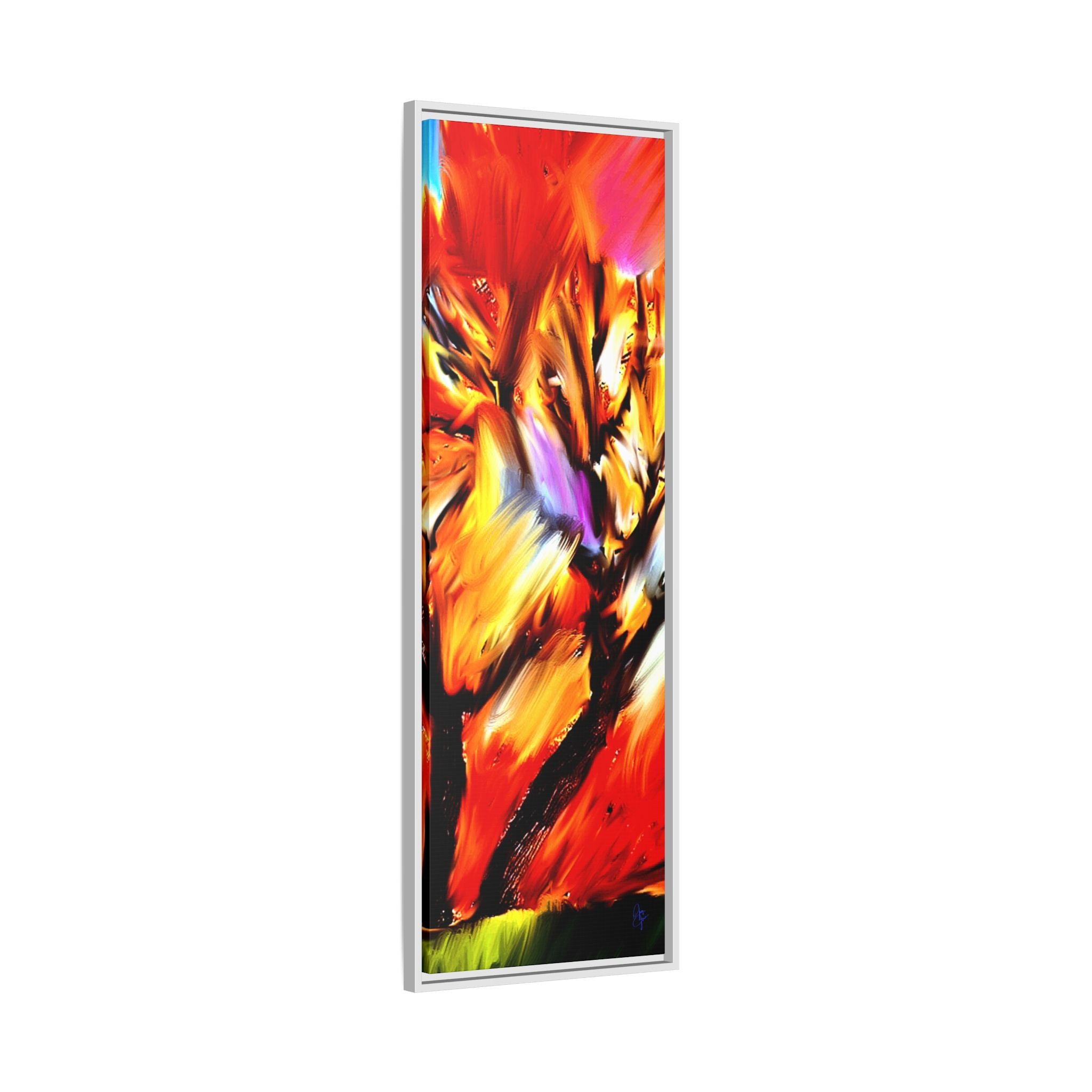 Framed Matte Canvas Print — Vibrant Tree Landscape