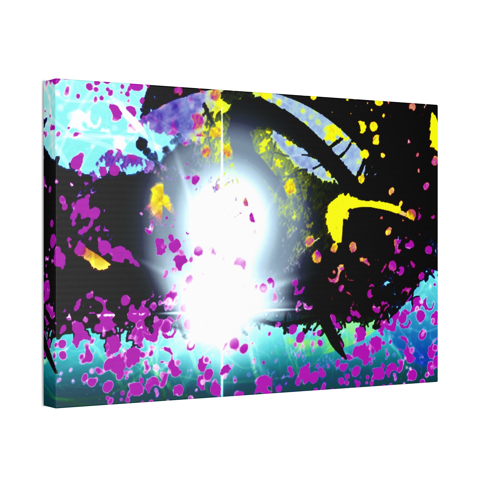 Abstract Neon Splash Canvas Print — Vibrant Galaxy-Inspired Wall Art (Stretched 1.5")