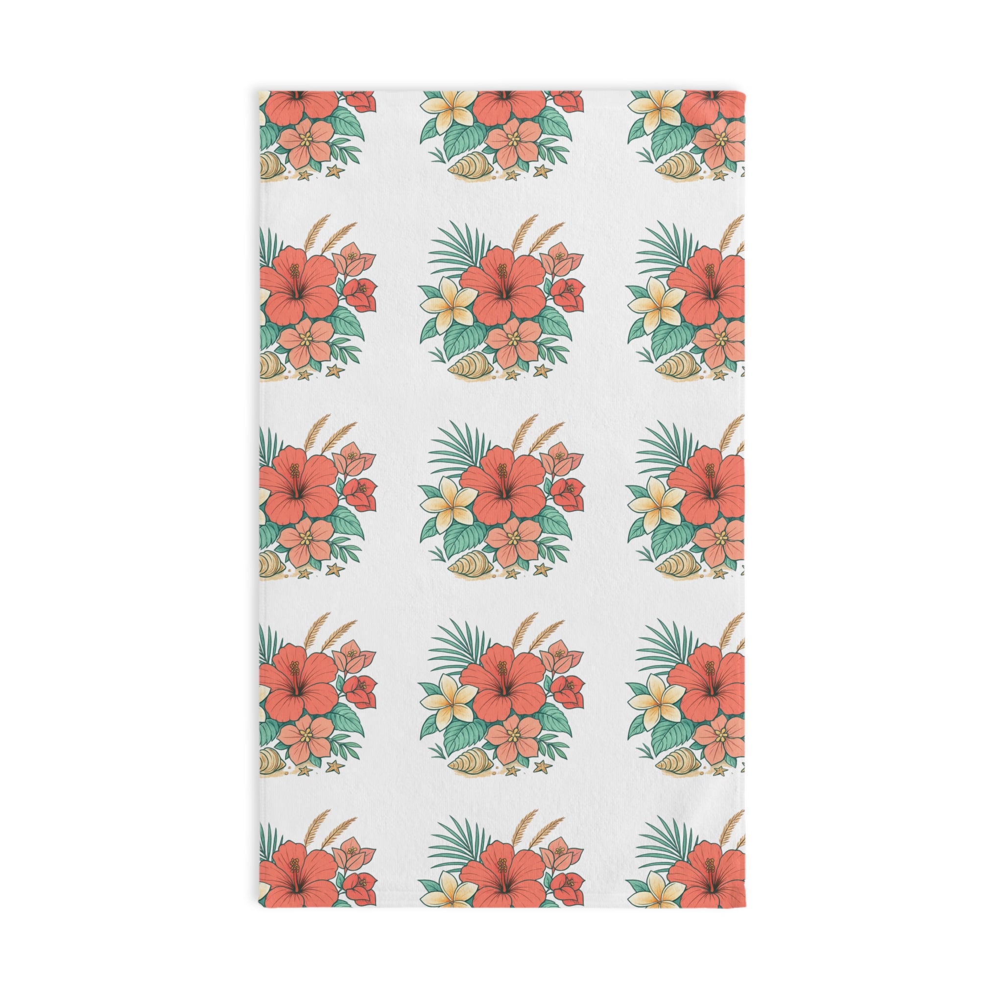 Tropical Hibiscus Hand Towel — Floral Hawaiian Beach Vibe