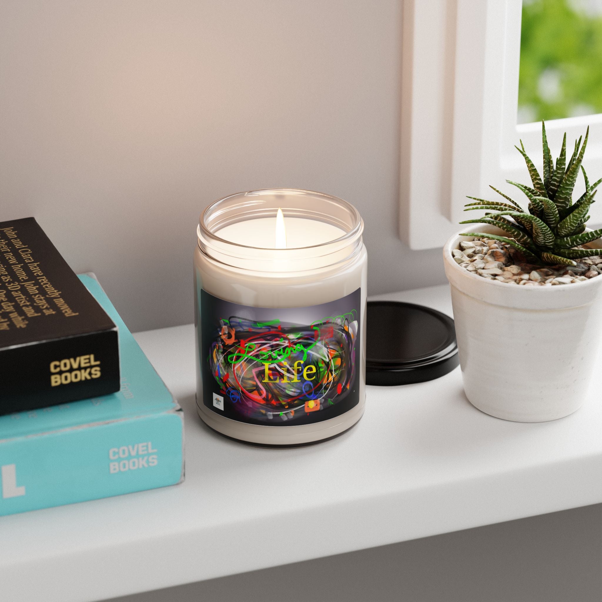 Life Neon Art Scented Soy Candle — 9oz Aromatherapy Jar