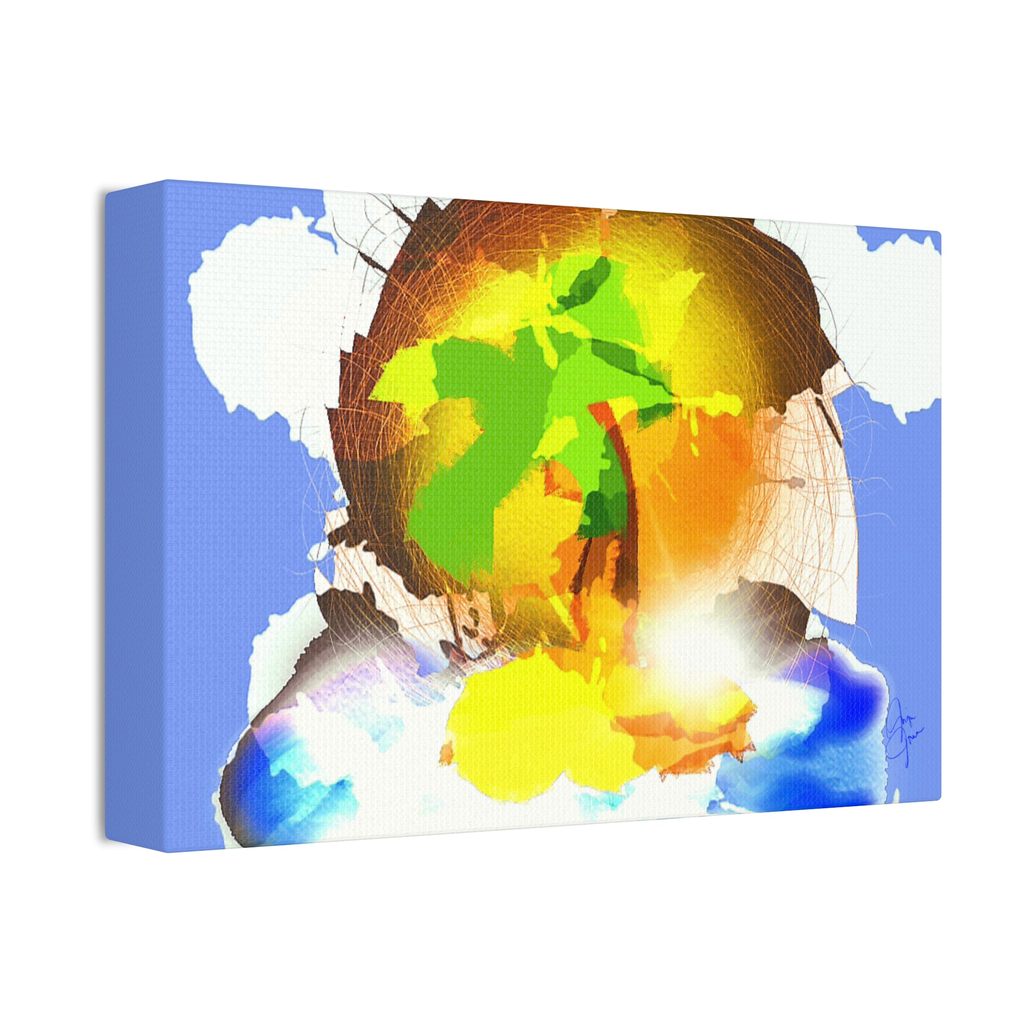Abstract Sunrise Landscape Canvas — Vibrant Tropical Art on Stretched 1.5" Frame