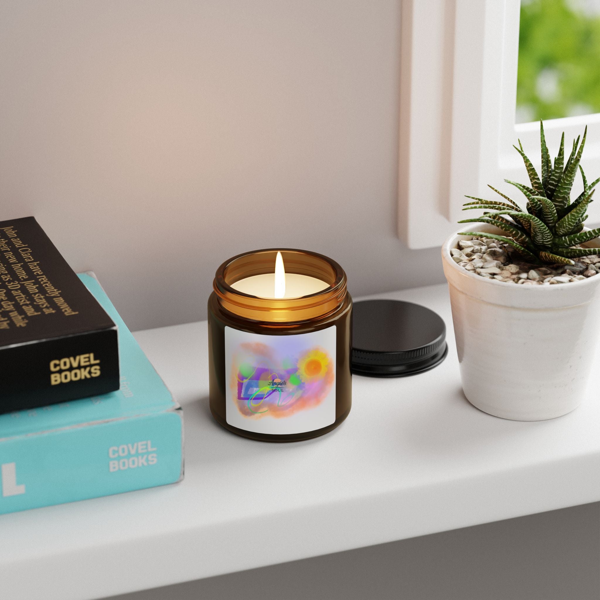 Amber Jar Soy Candle — Uplifting Floral & Citrus Scent (Multi-Size)