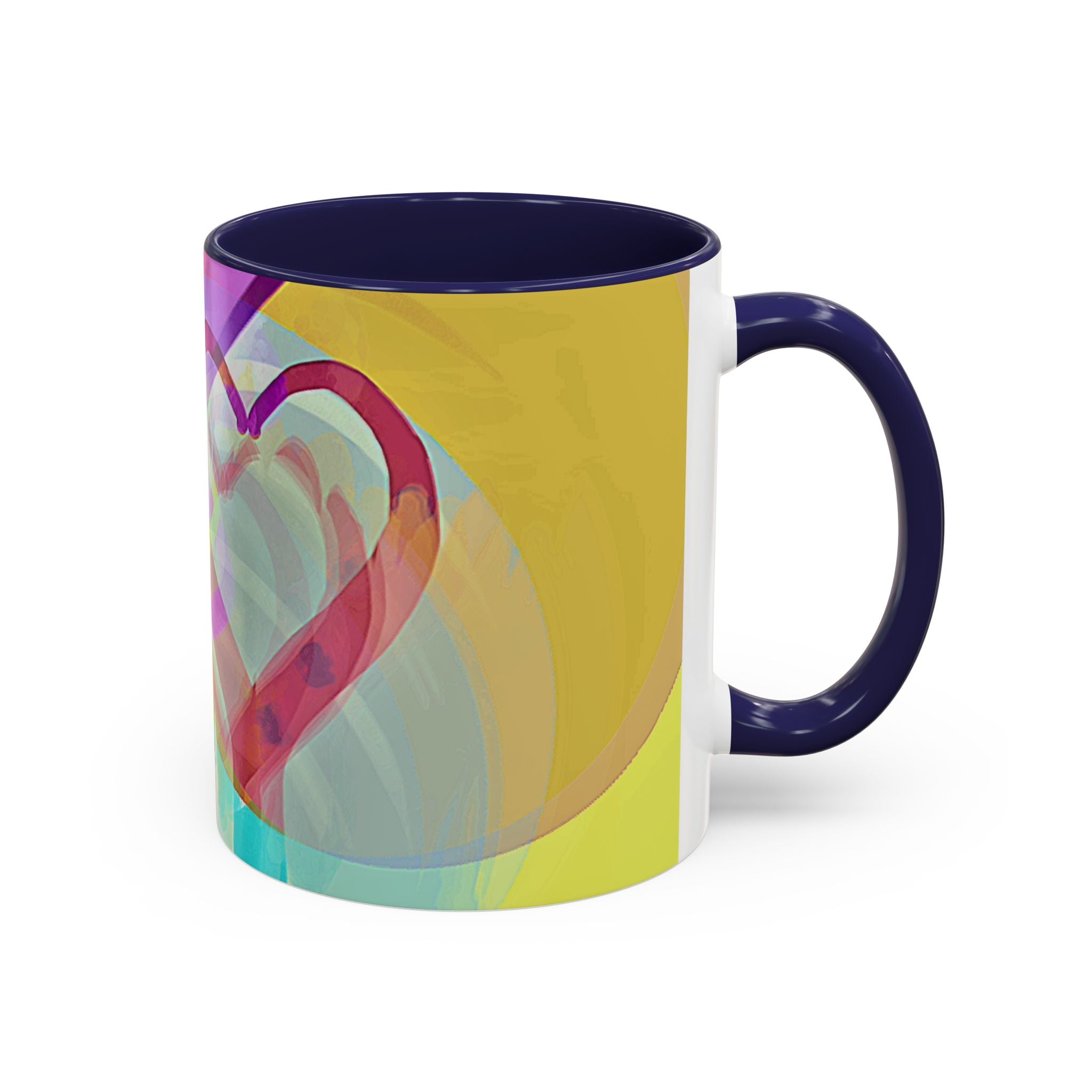 Colorful Heart Coffee Mug – Vibrant Abstract Love Accent Mug (11/15oz)