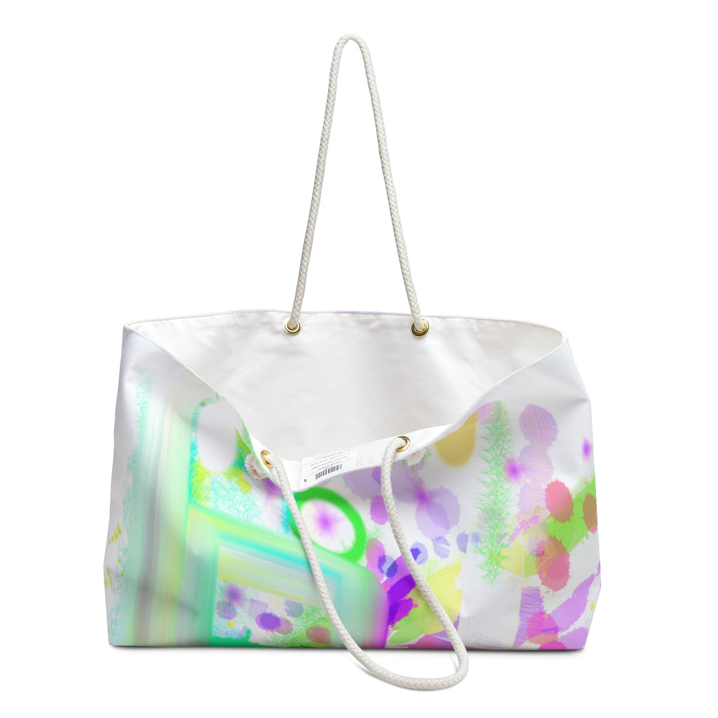 Pastel Abstract Weekender Bag — Bright Watercolor Travel Tote