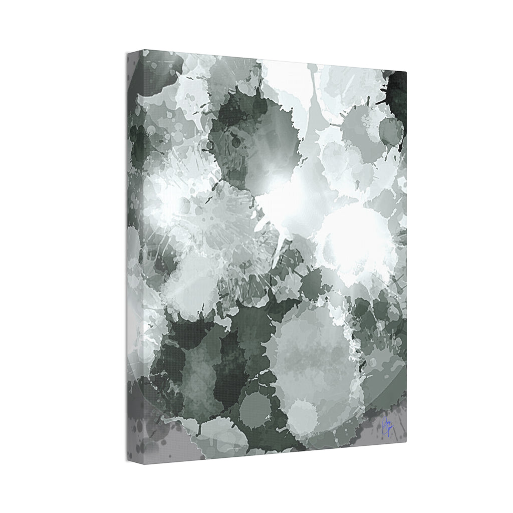 Abstract Gray Ink Splash Canvas