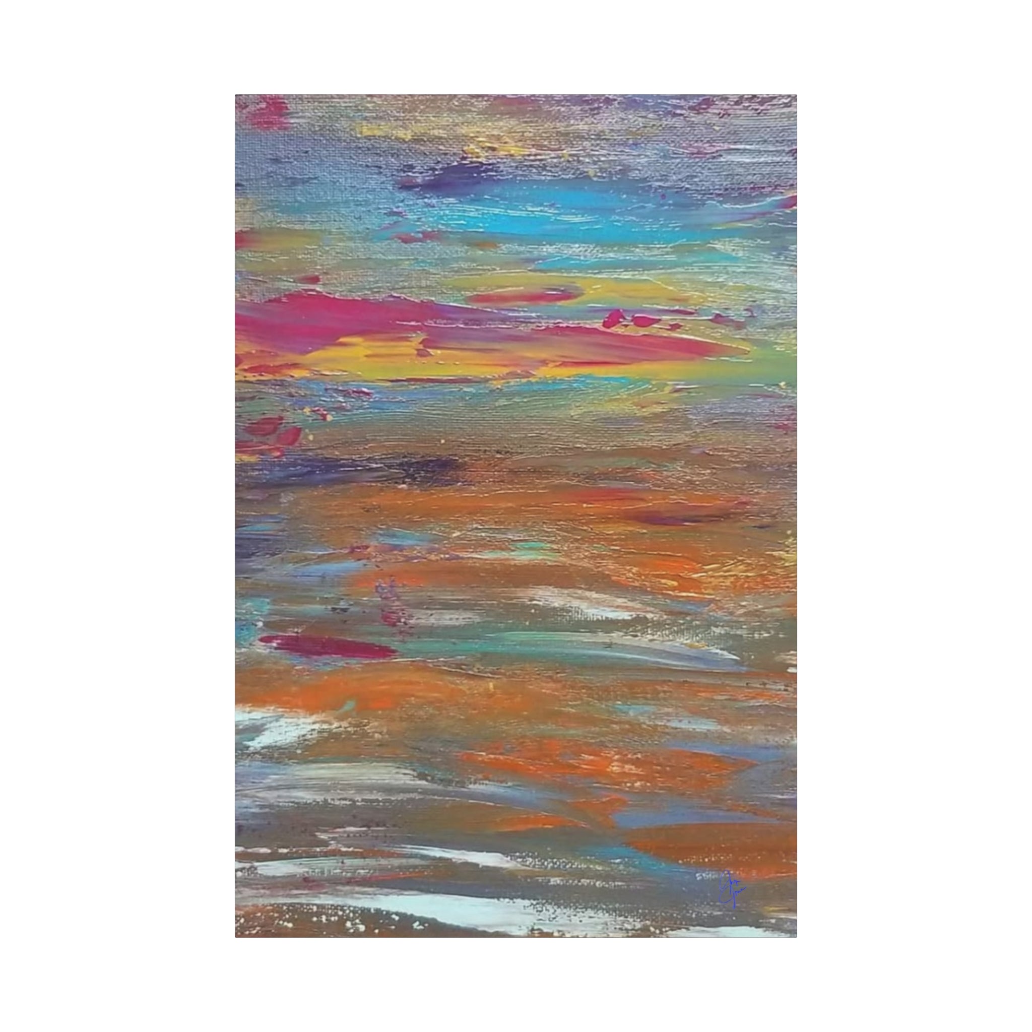 Abstract Colorful Sunset Matte Canvas Wall Art — Stretched 1.25"