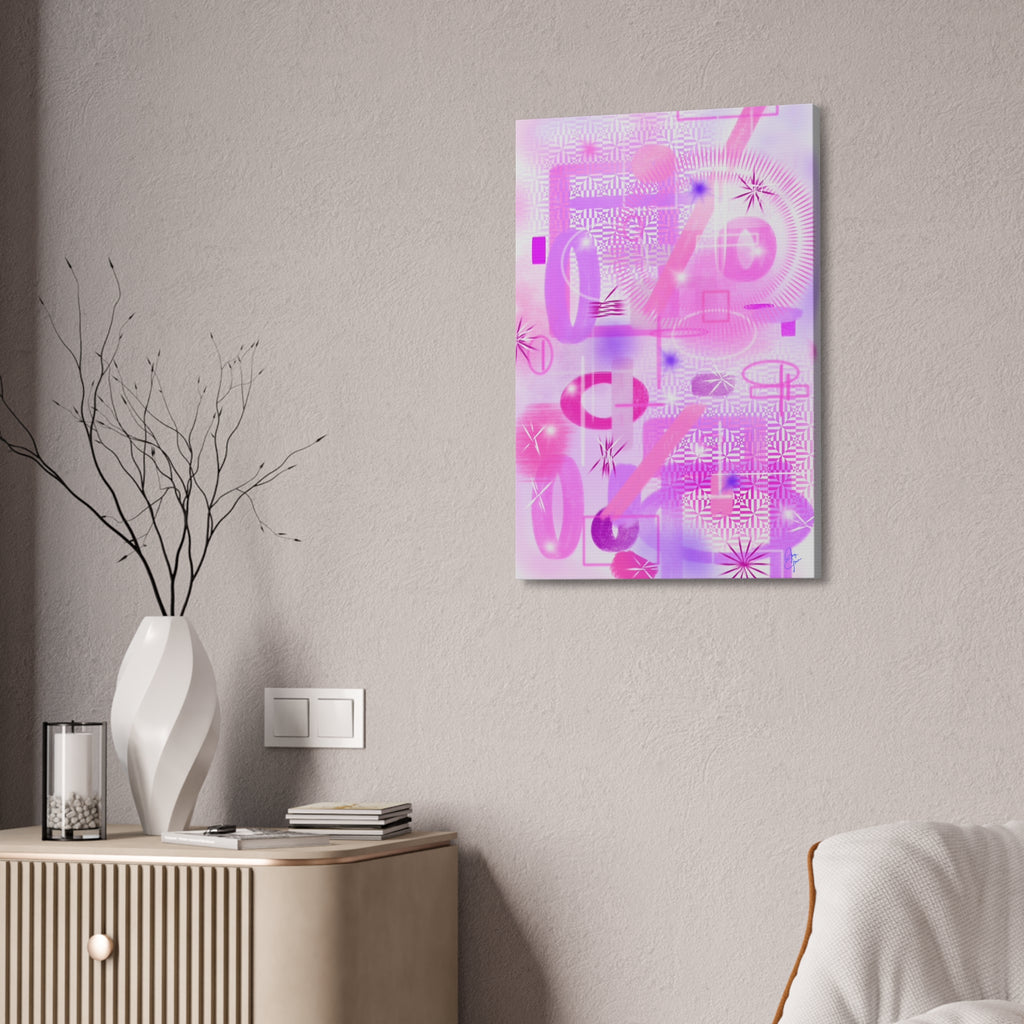 Abstract Pink Dream Canvas Wall Art — Modern Pastel Geometric Print