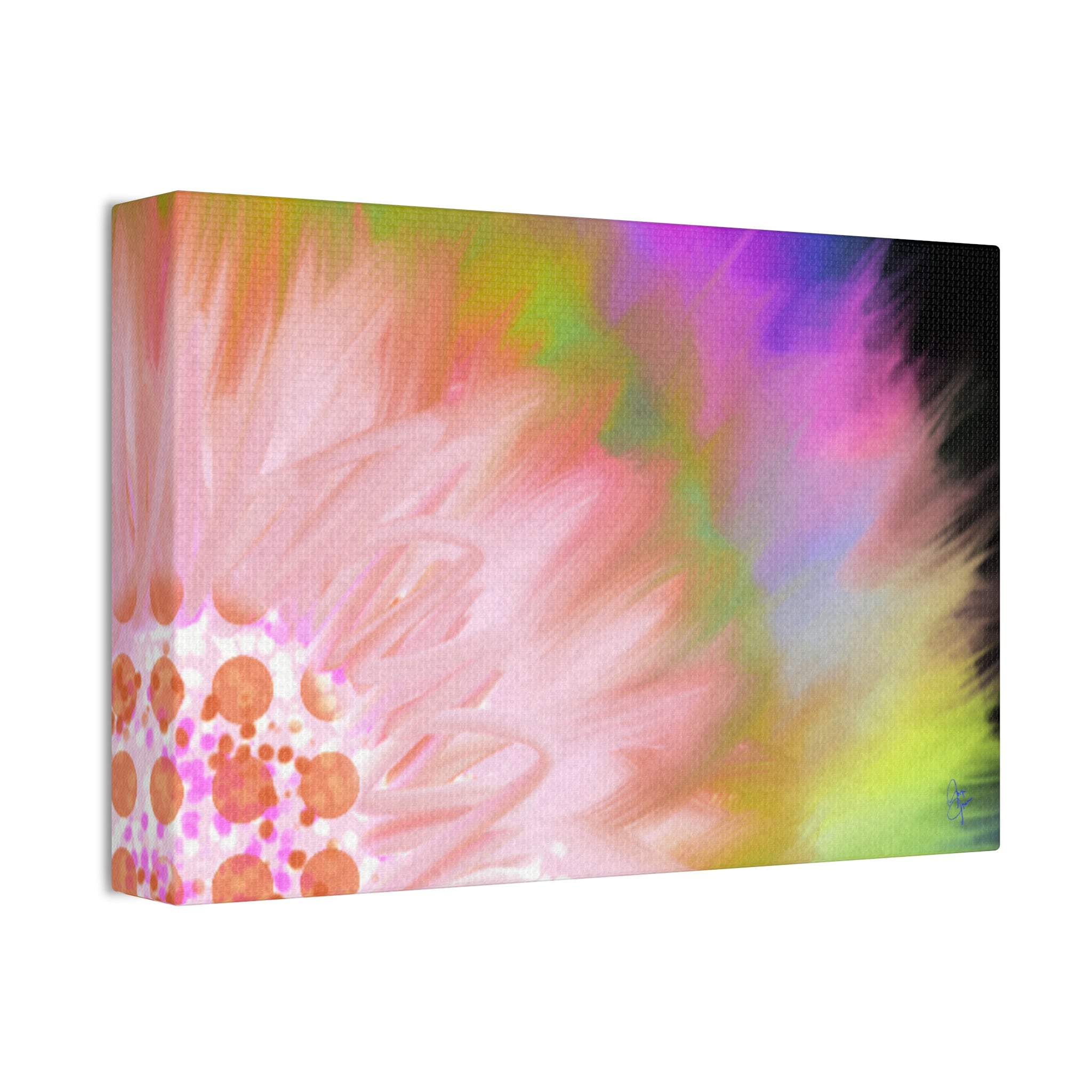 Abstract Floral Burst Canvas Stretched 1.5" — Colorful Sunflower Wall Art