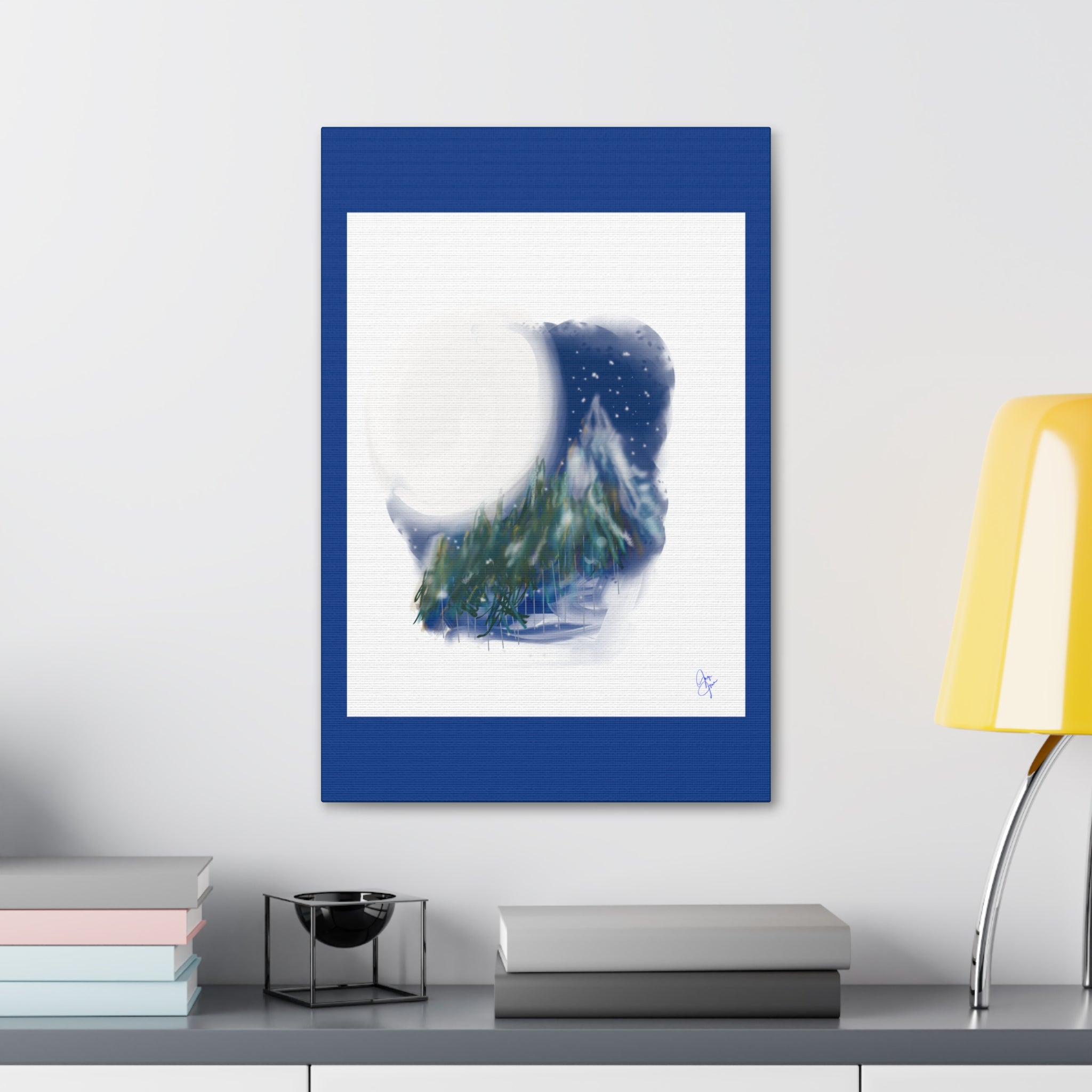 Moonlit Pine Forest Canvas Print — Stretched 1.5"