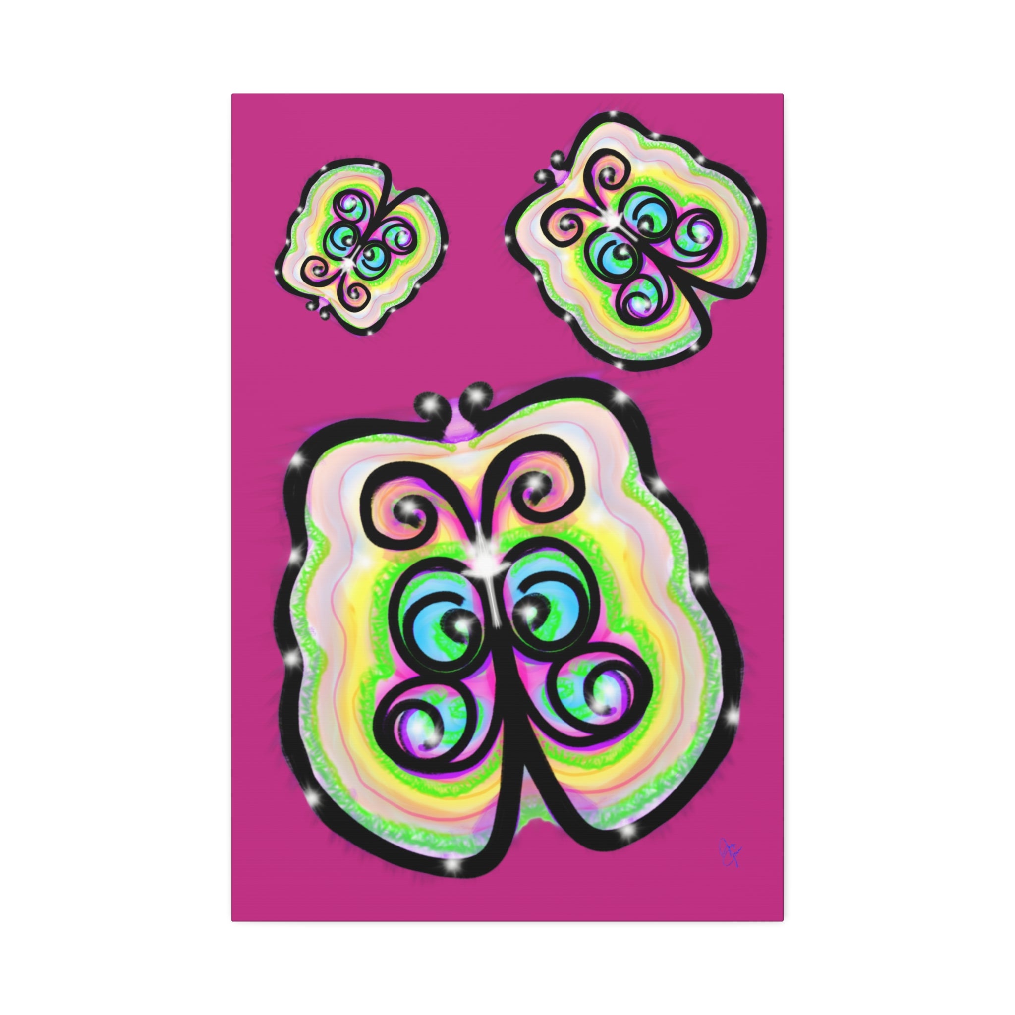 Abstract Rainbow Butterfly Canvas Print — Colorful Pop Art Wall Decor (Stretched 1.5")