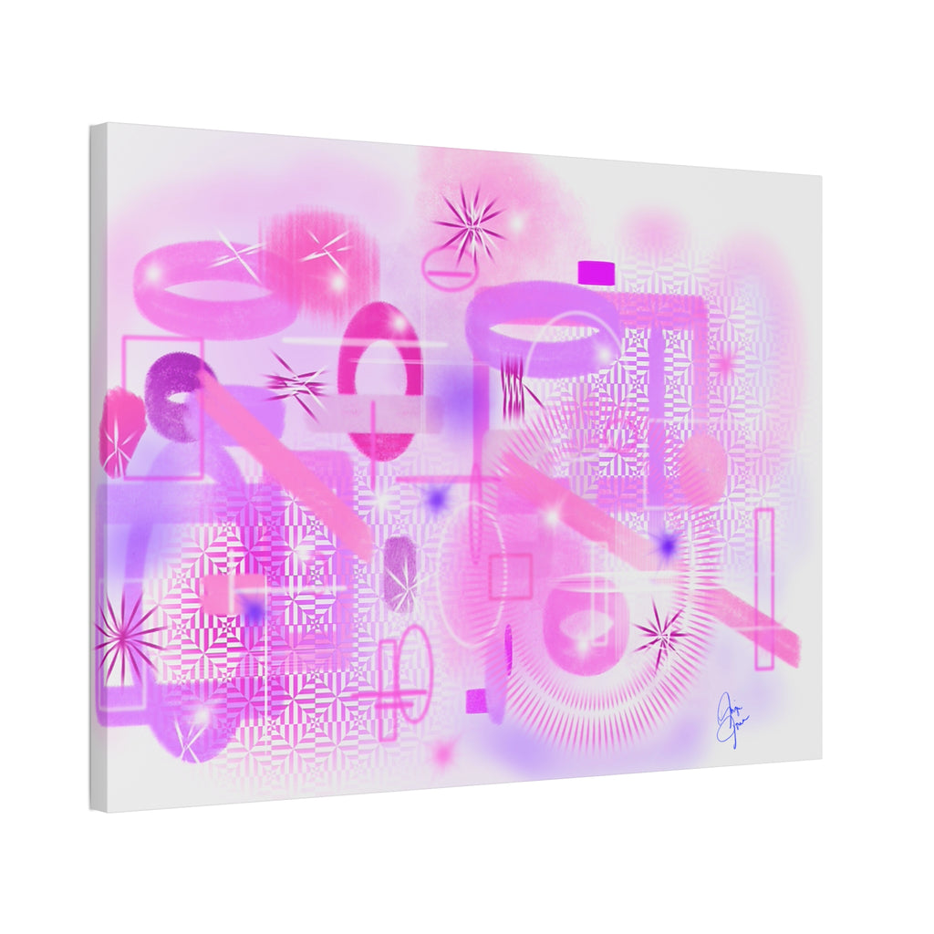 Abstract Pink Dream Canvas Wall Art — Modern Pastel Geometric Print