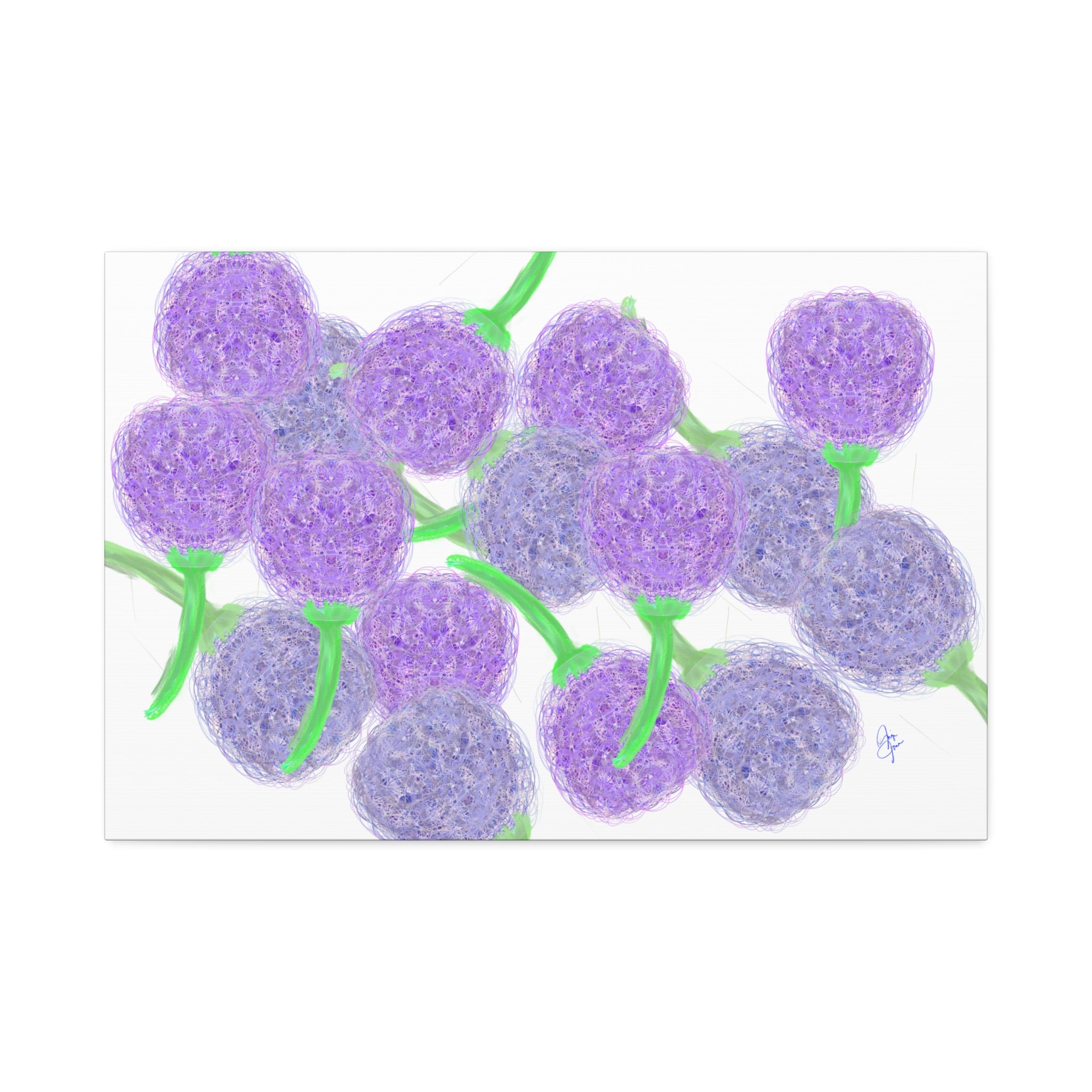Purple Berry Art Canvas Print — Floral Abstract Wall Decor (Stretched 1.5")