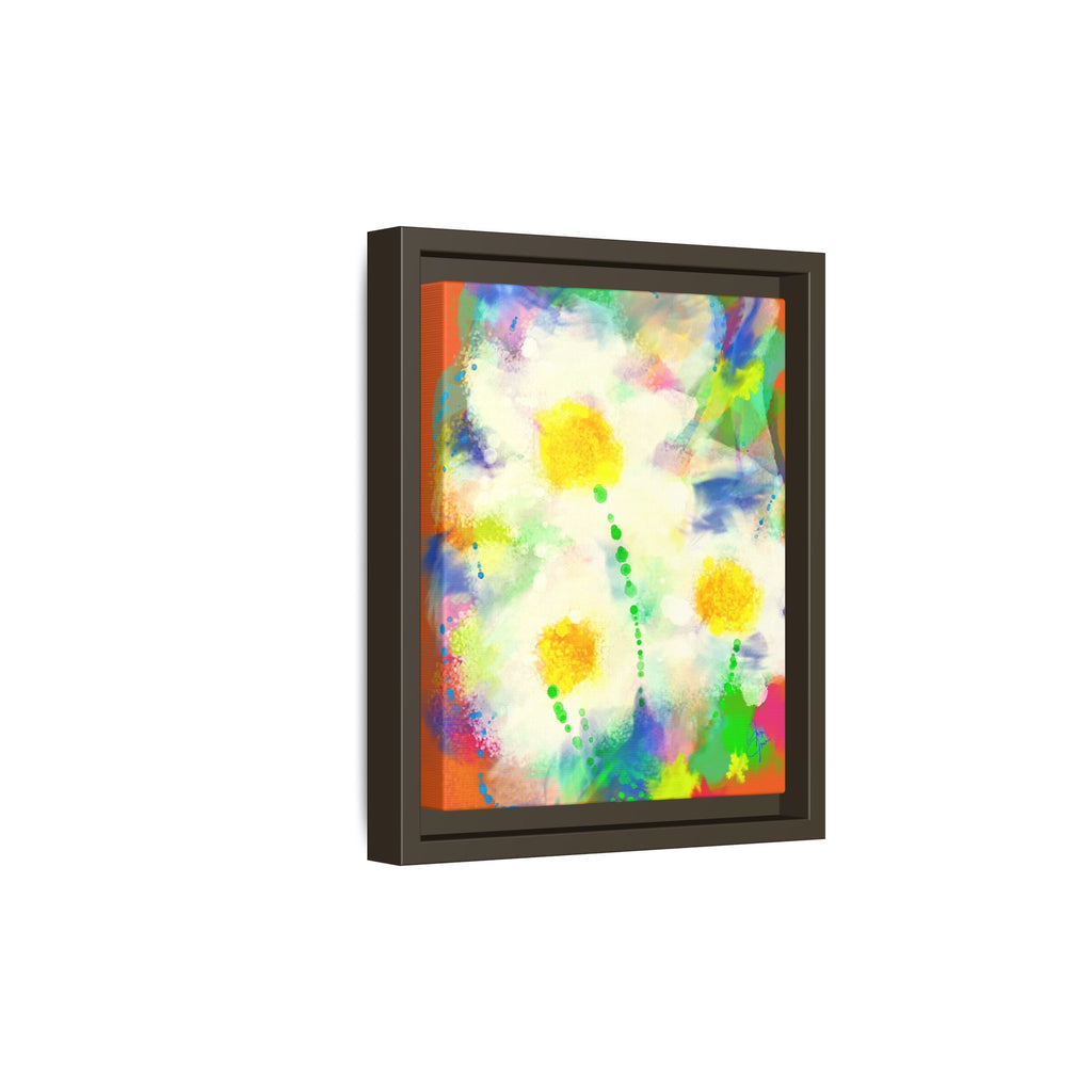 Framed Matte Canvas - Watercolor Yellow Floral Abstract Wall Art