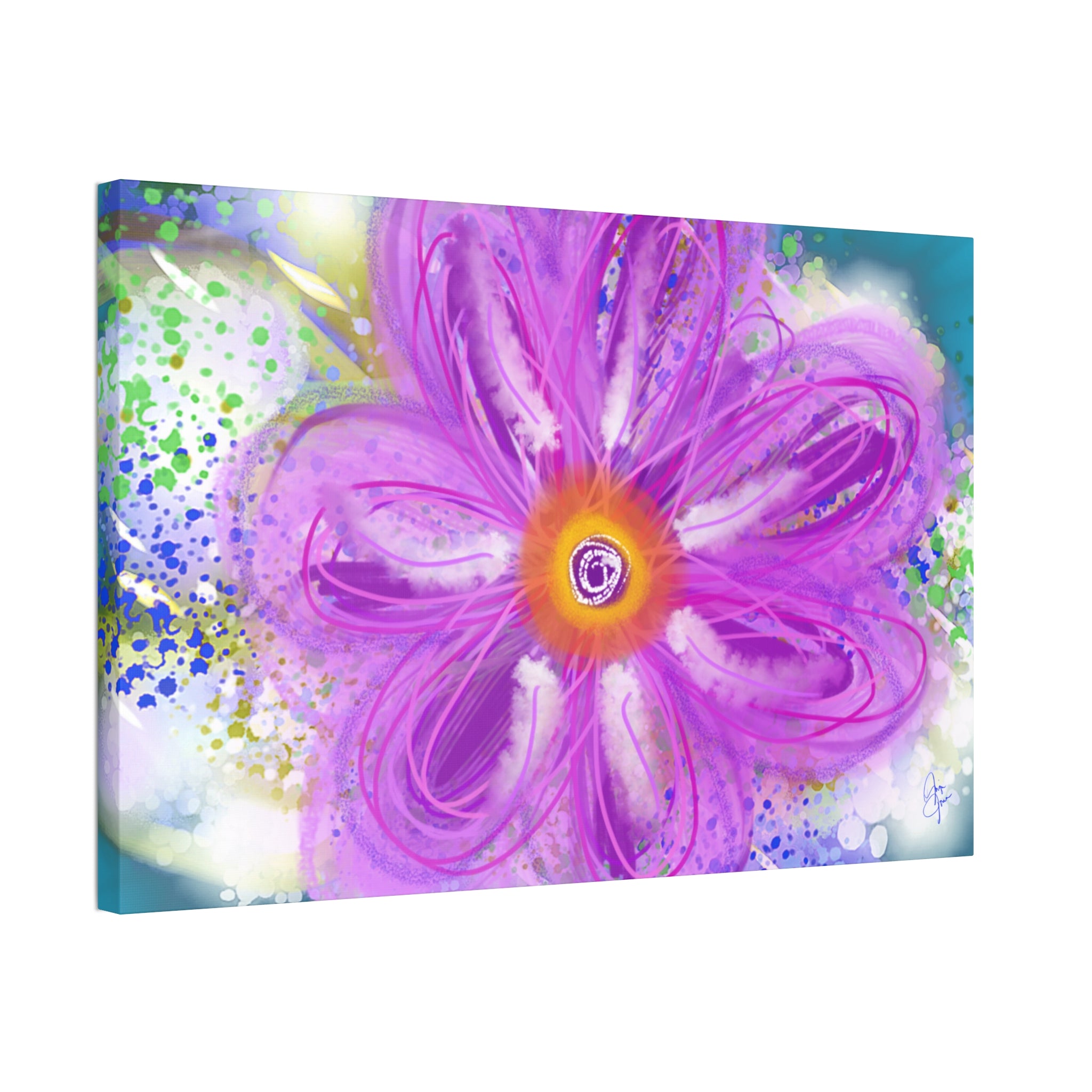 Purple Bloom Floral Canvas - Stretched 1.5" Wall Art
