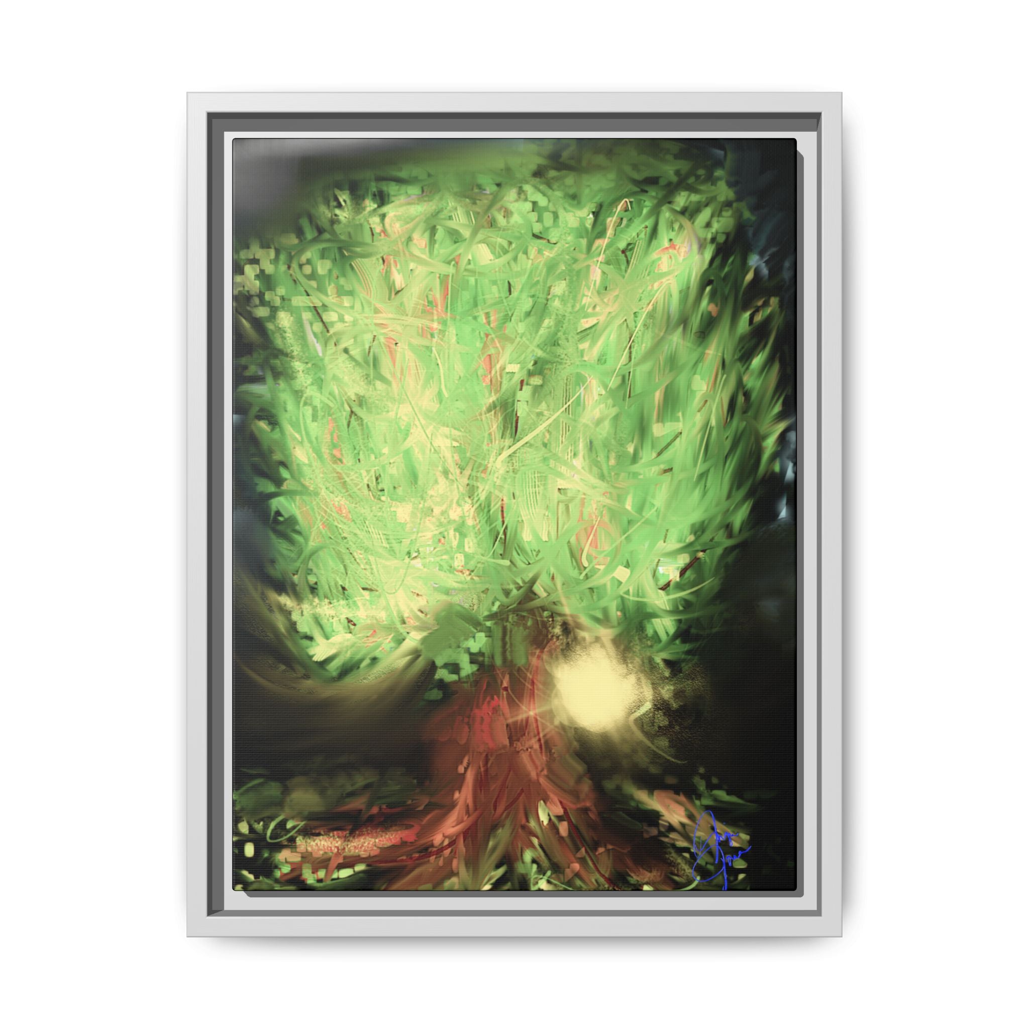 Sunset Tree Matte Canvas Framed Wall Art