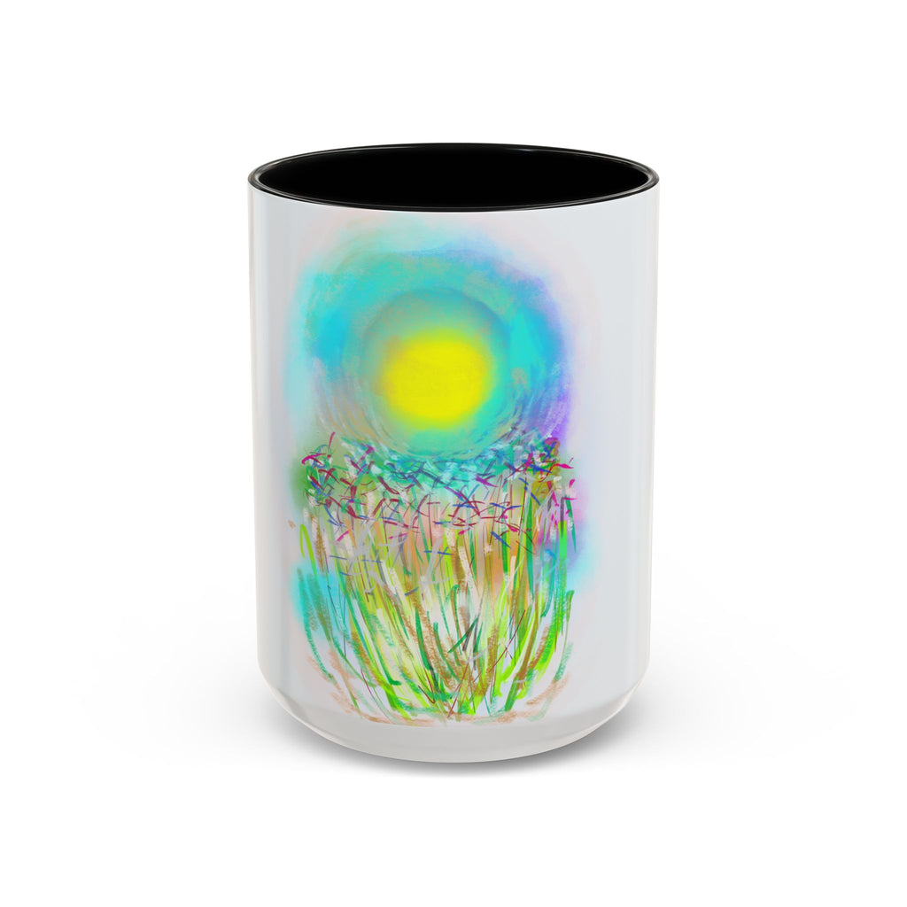 Coffee Mug — Bright Sunflower Field Art Ceramic Accent Mug (11/15 oz)