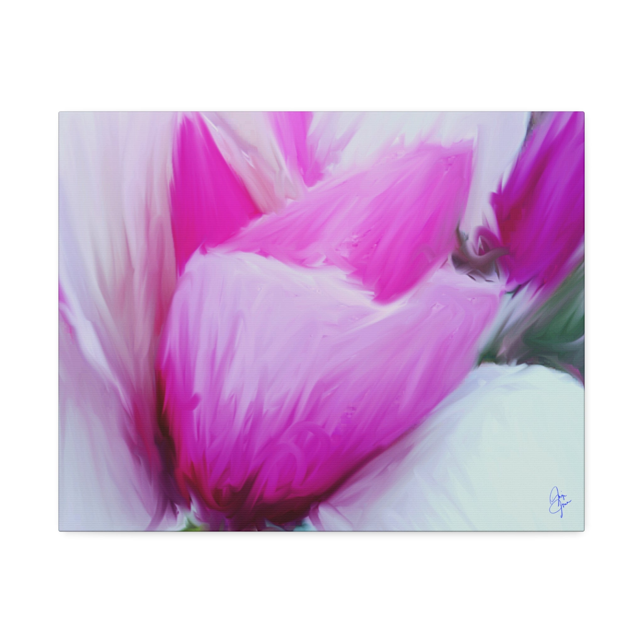 Pink Tulip Tree Abstract Canvas Wall Art — Stretched 1.5"