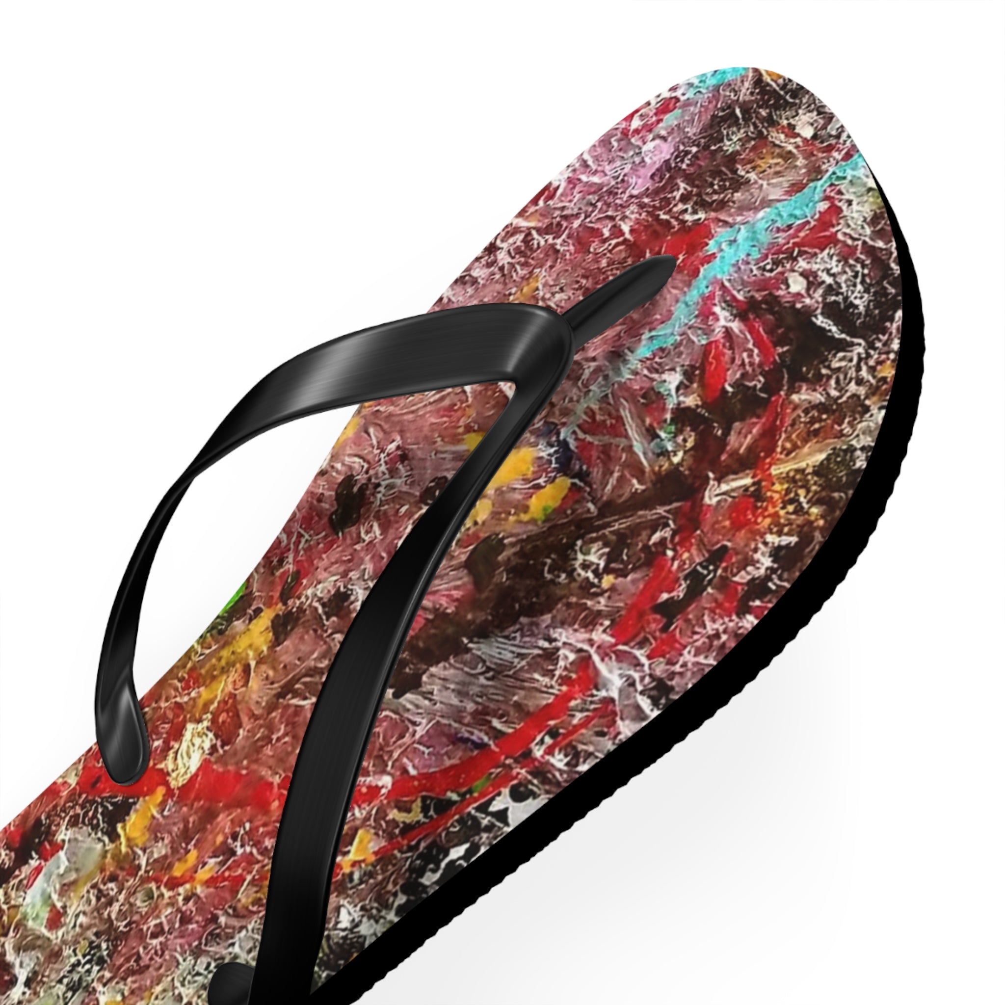 Artistic Abstract Flip Flops — Colorful Graffiti Texture Sandals