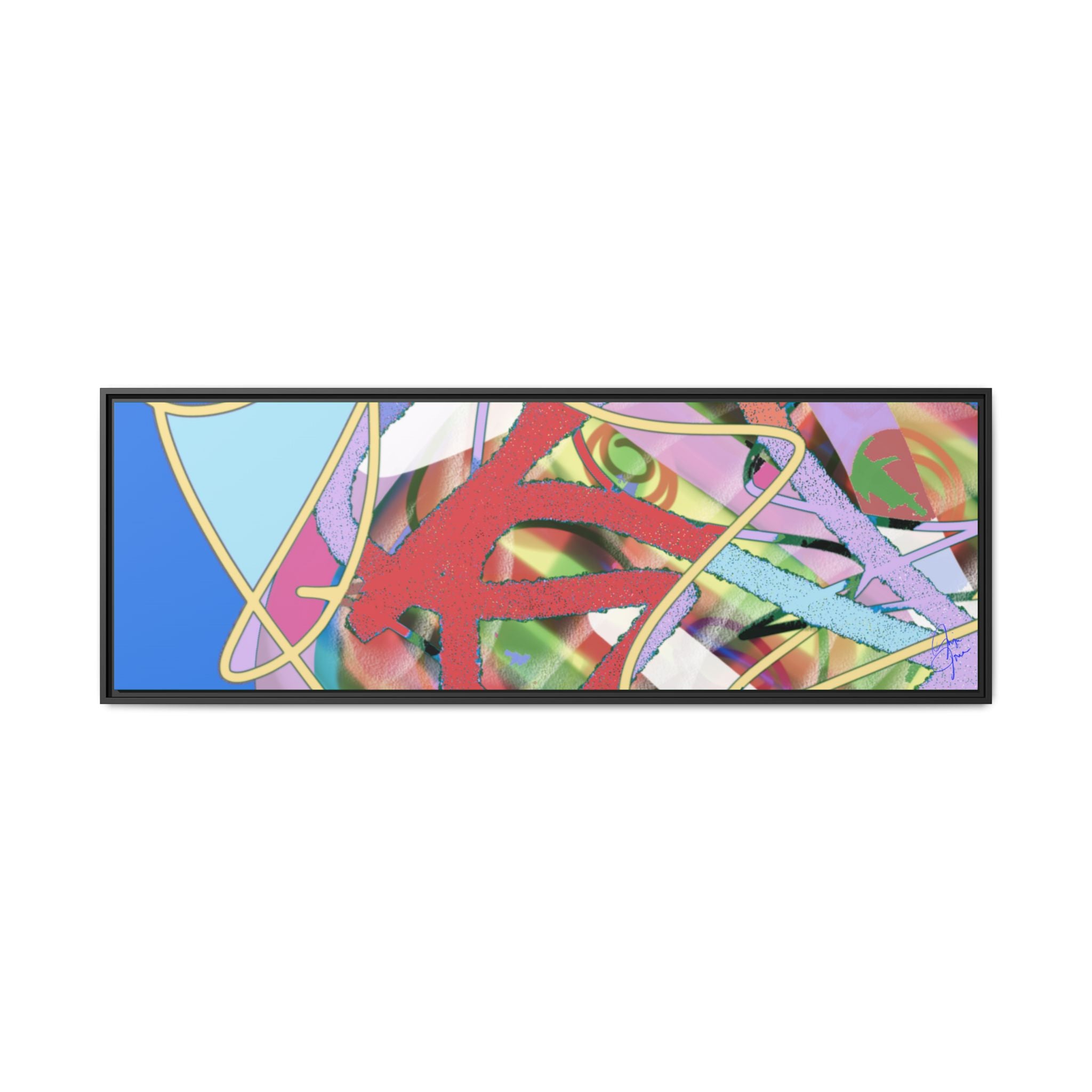 Abstract Multi‑Color Framed Canvas Art – Vibrant Modern Wall Decor