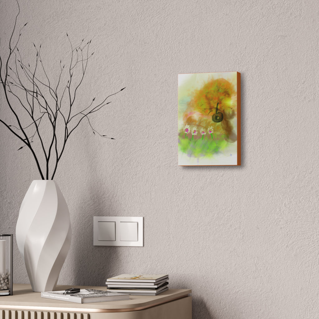 Whimsical Yard Canvas Print — Tire Swing & Broken Fence Stretched 1.5"