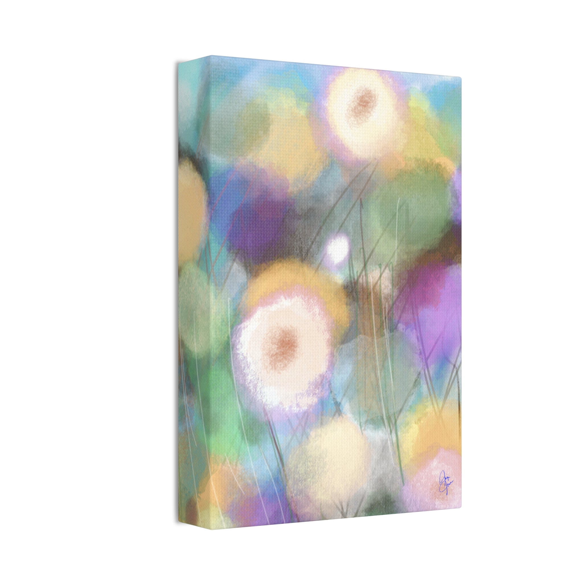 Floral Pastel Canvas Print — Dreamy Watercolor Dandelion Wall Art (1.5" Stretched)