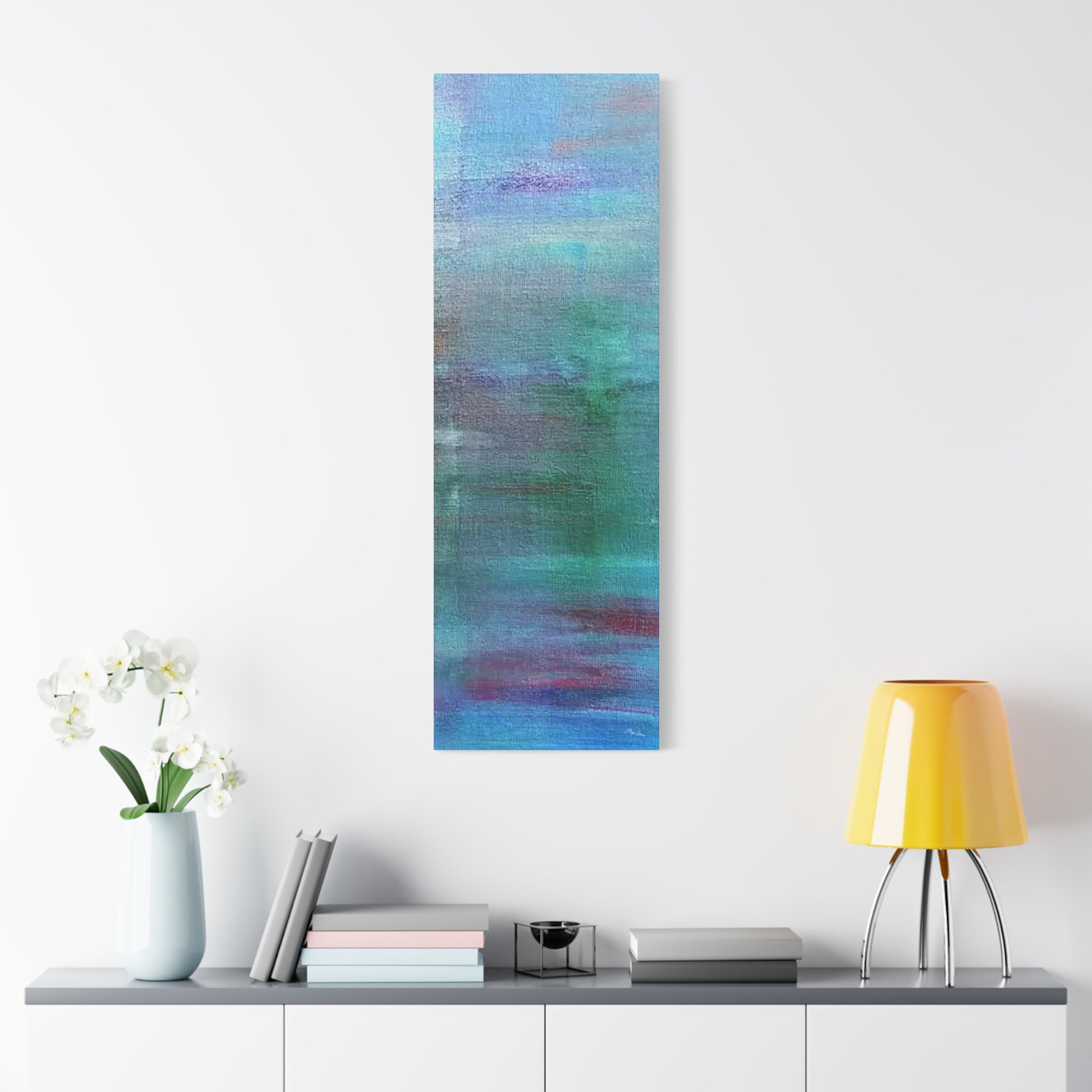 Abstract Blue-Green Matte Canvas Print – Stretched 1.25" Wall Art