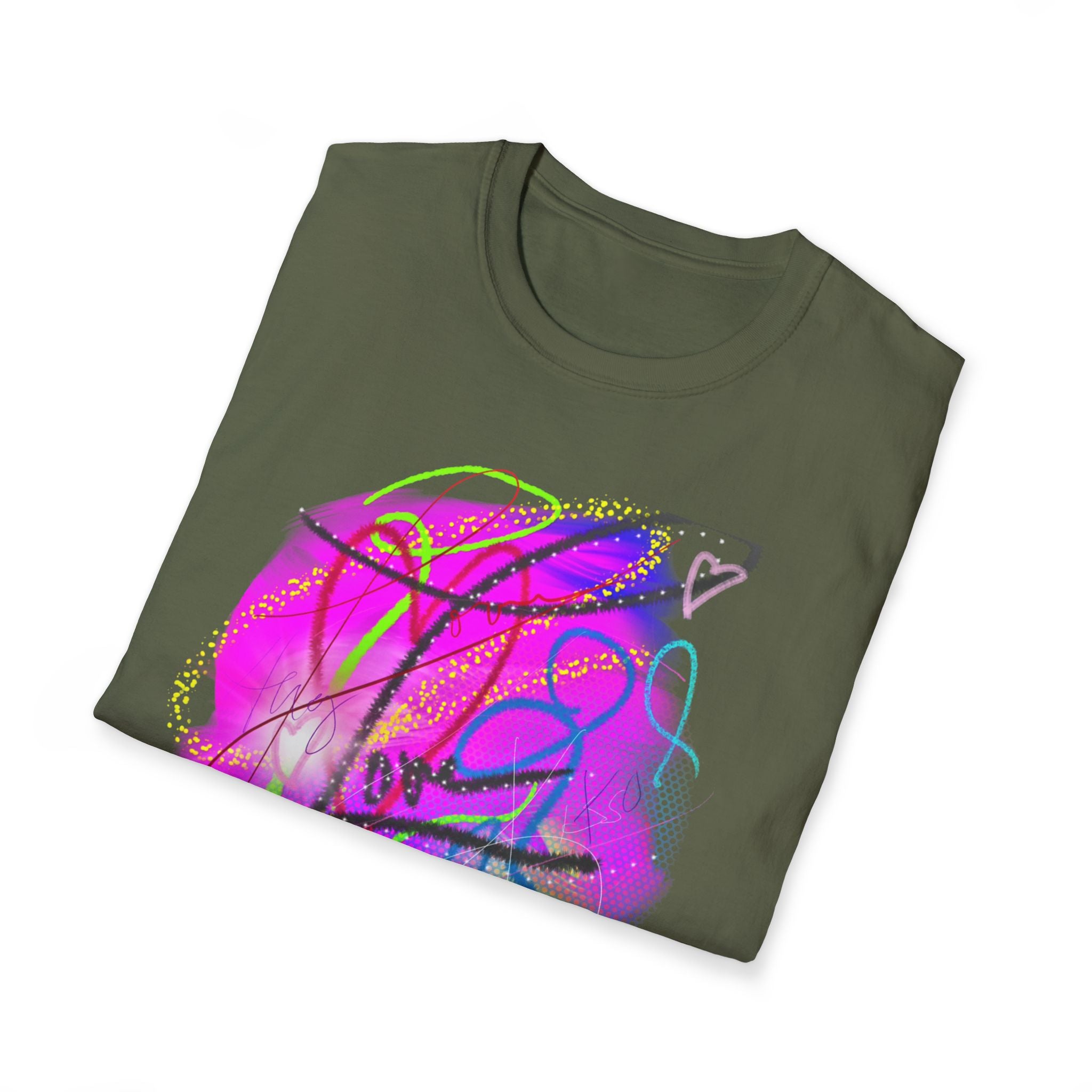 Abstract Neon Love T-Shirt — Colorful Graffiti Art Tee
