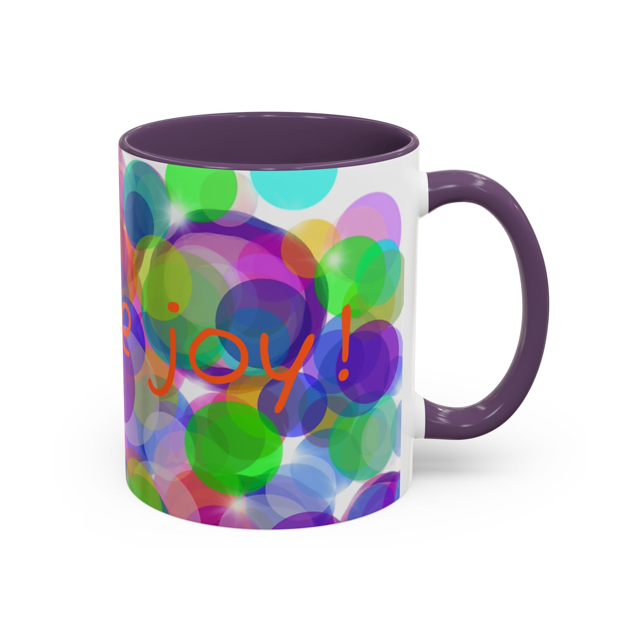 Colorful Bokeh "Choose Joy!" Accent Coffee Mug (11/15oz)