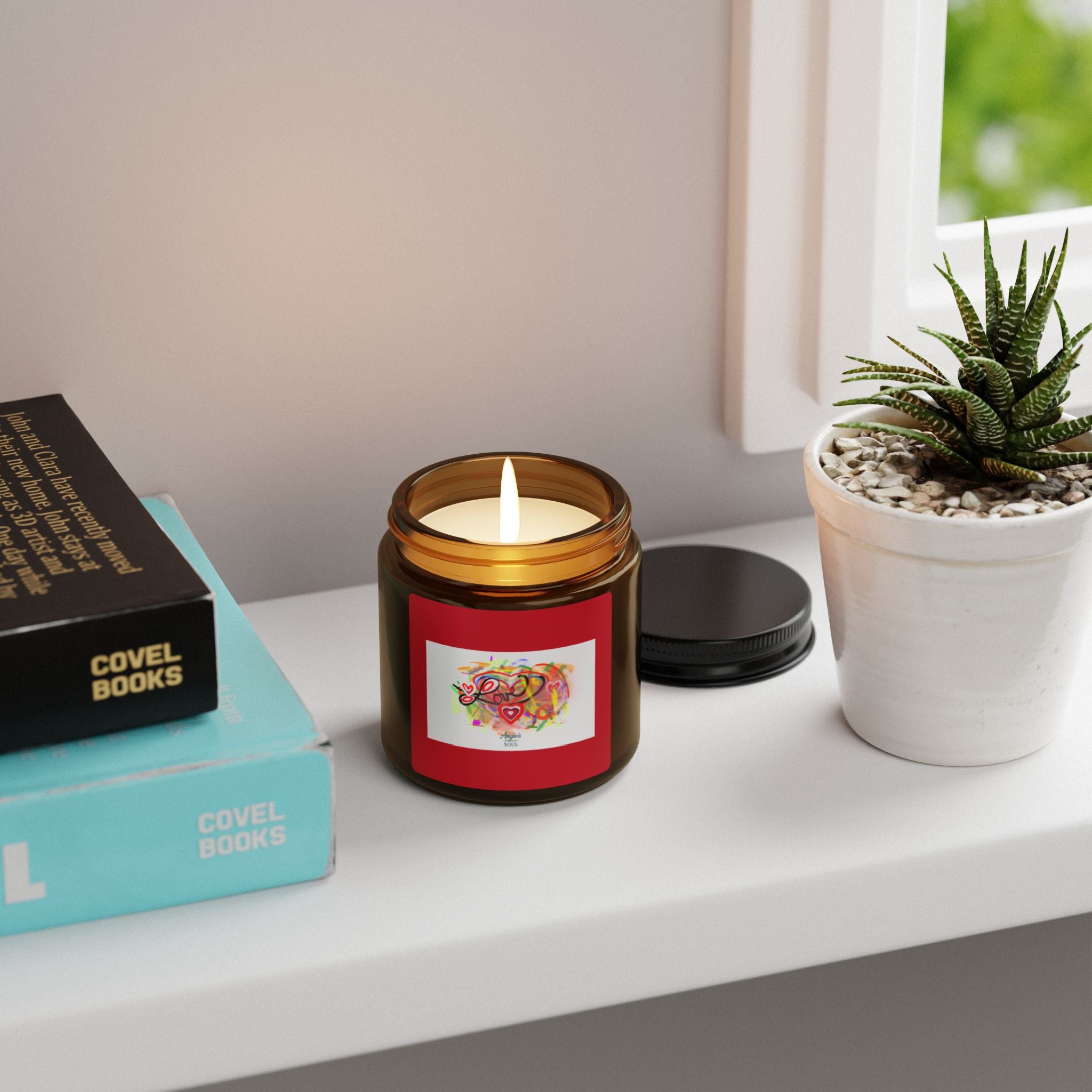 Valentine Scented Soy Candle — Amber Jar (Multi-Size)