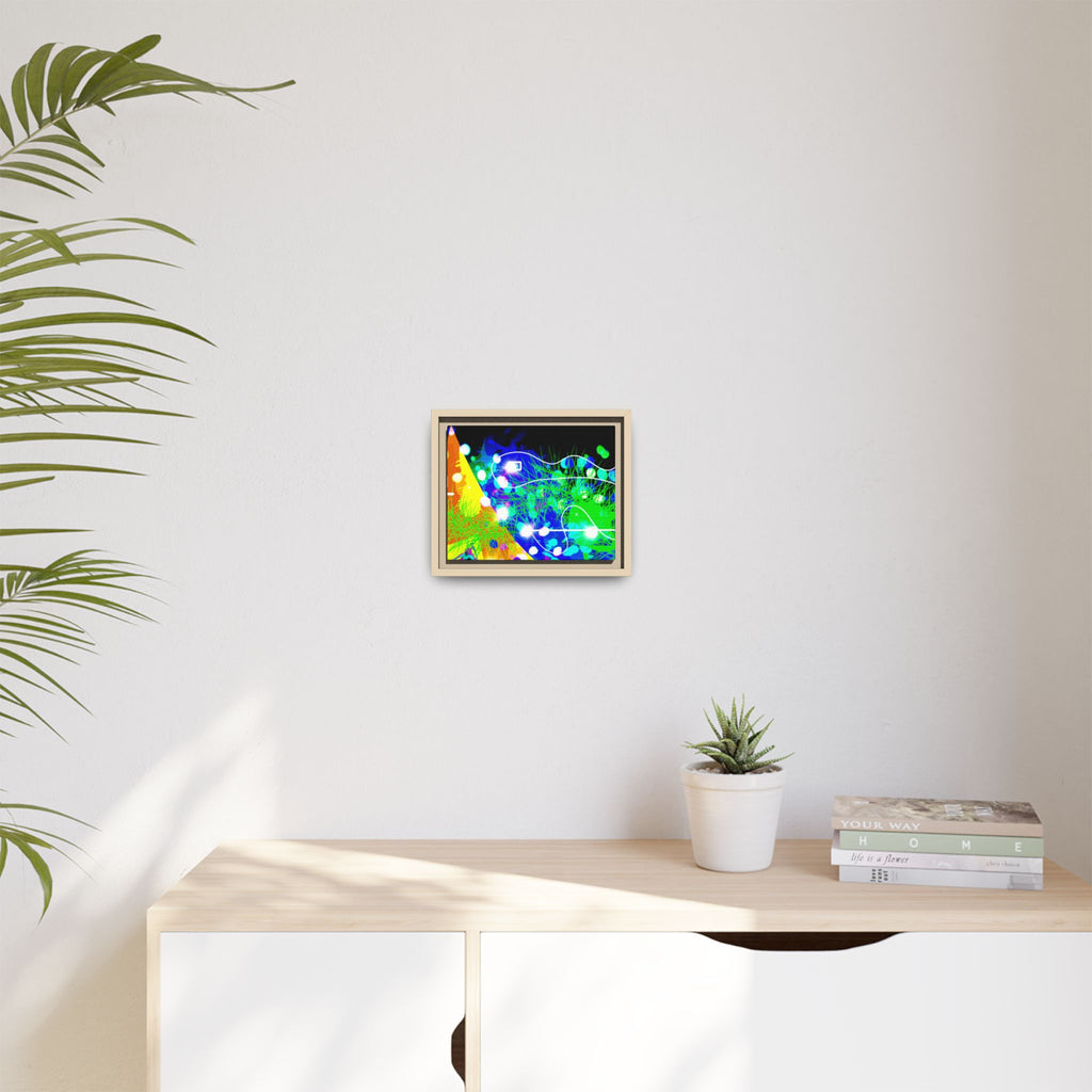 Abstract Neon Wave Matte Canvas Framed Art