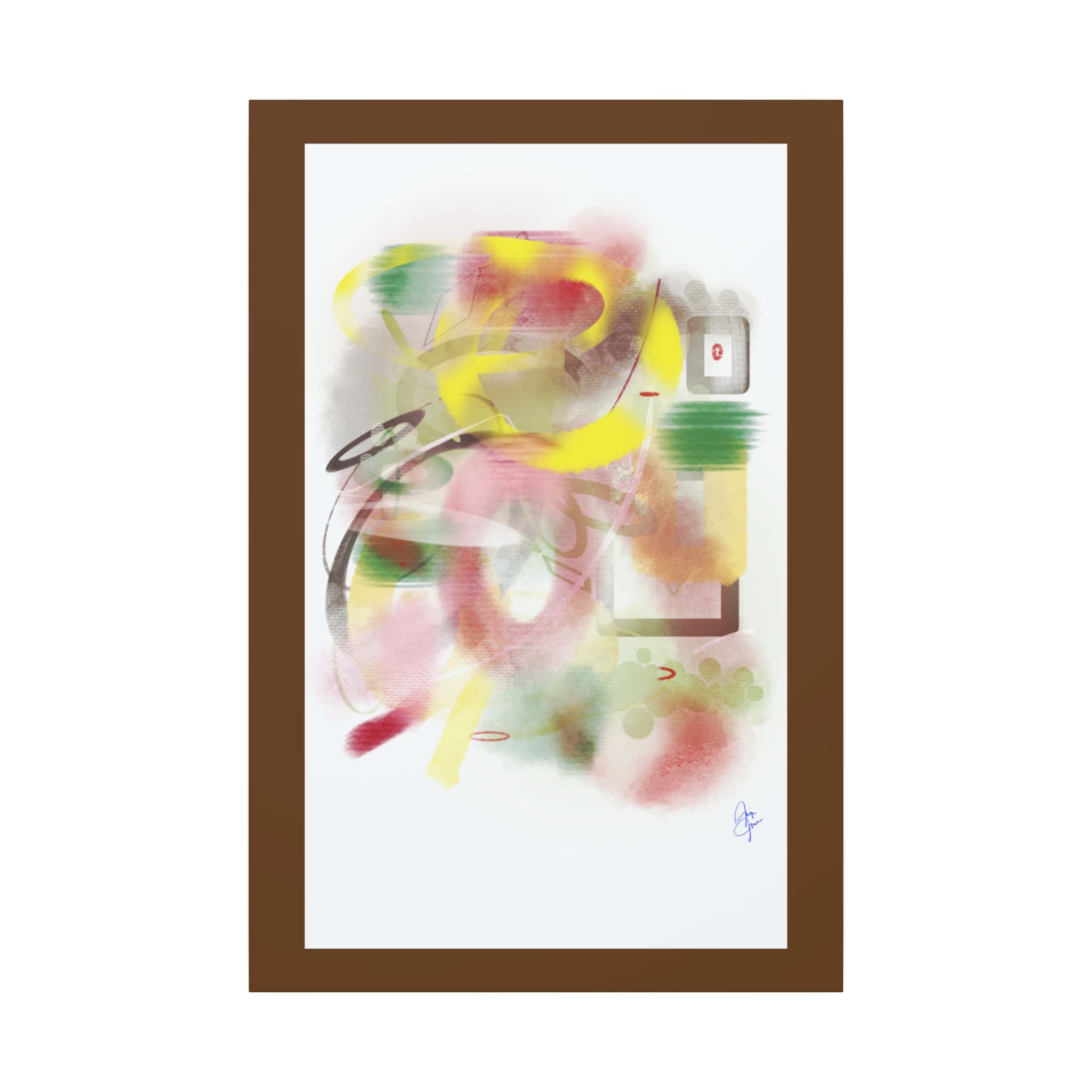 Abstract Color Burst Matte Canvas Wall Art — Green-Edged Stretched Print