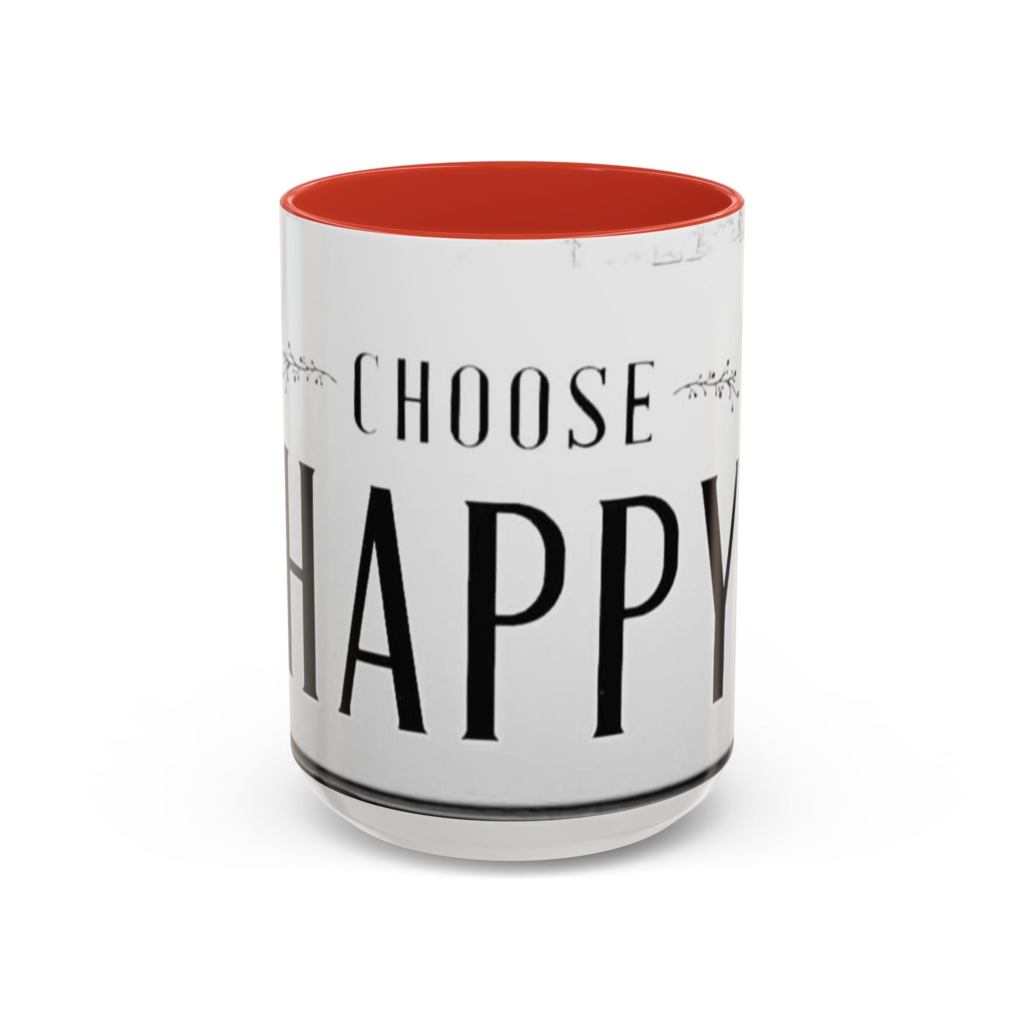 Choose Happy Accent Coffee Mug – Inspirational Black & White Ceramic Mug (11/15oz)