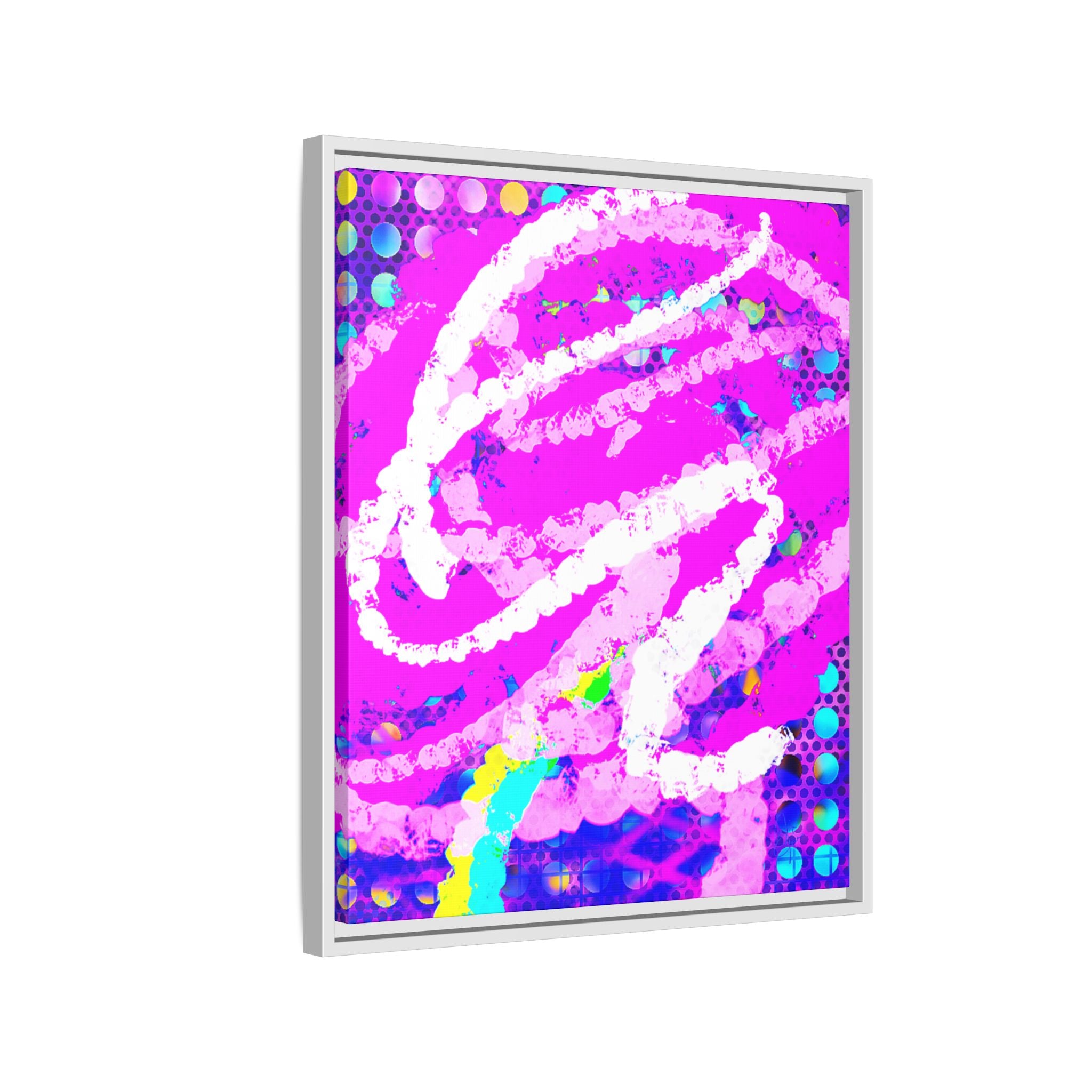 Abstract Neon Pop Art Matte Canvas — Framed Multi‑Color Wall Art