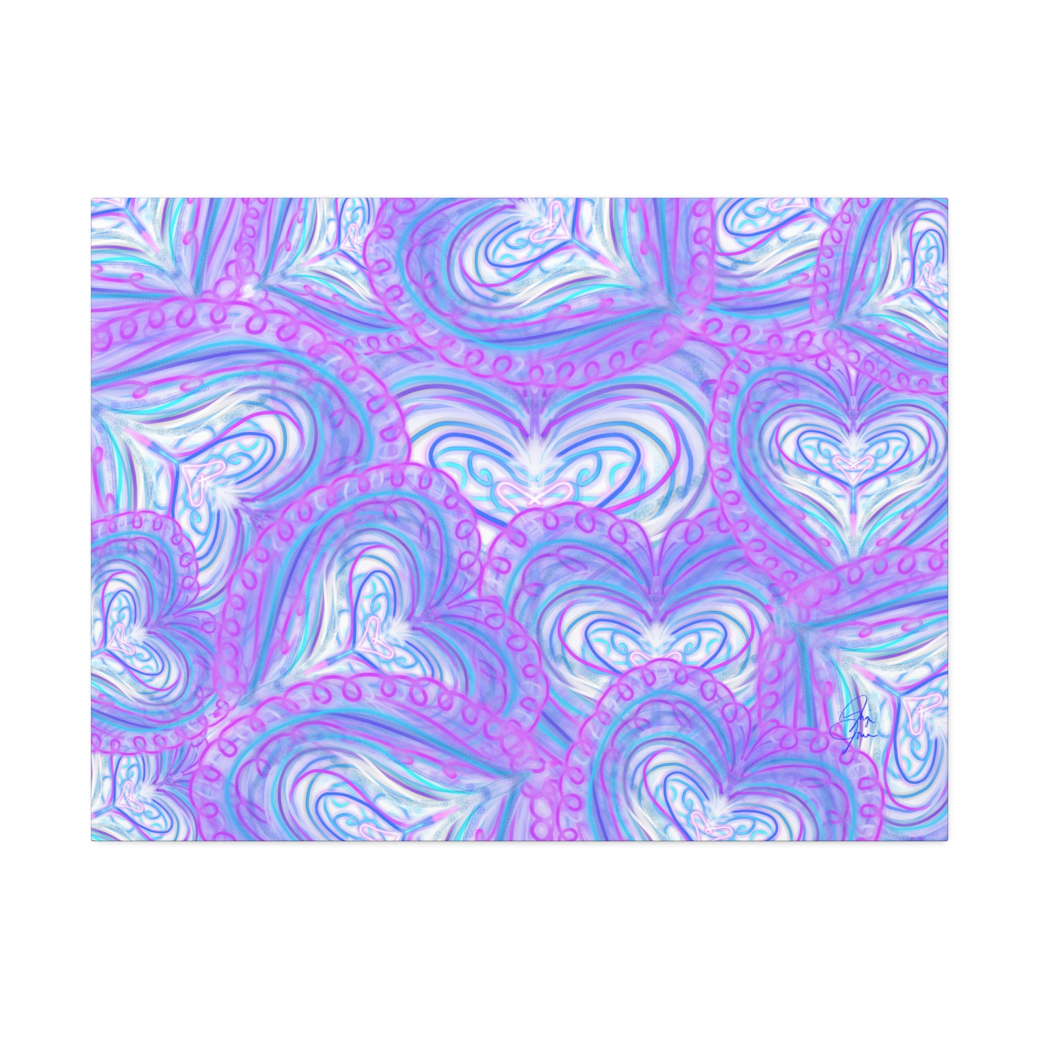 Pastel Heart Swirl Canvas Print — Stretched 1.5"
