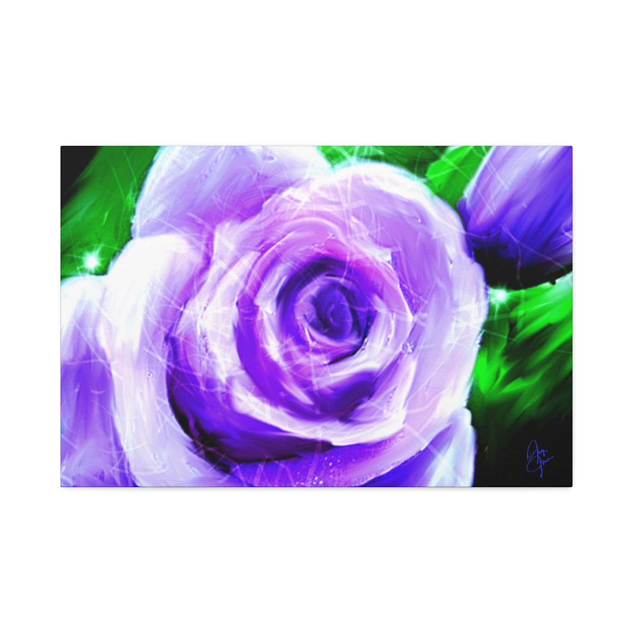 Purple Rose Canvas Print – Stretched 1.5" Floral Wall Art