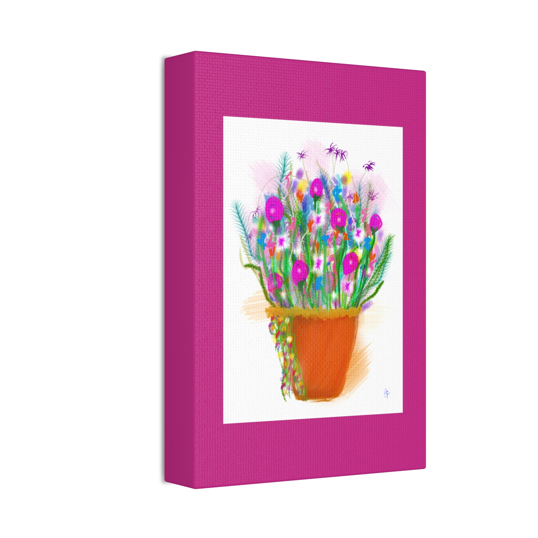 Flowers Brighten Your Day.  Stretched Canvas Wall Art — 1.5" Depth