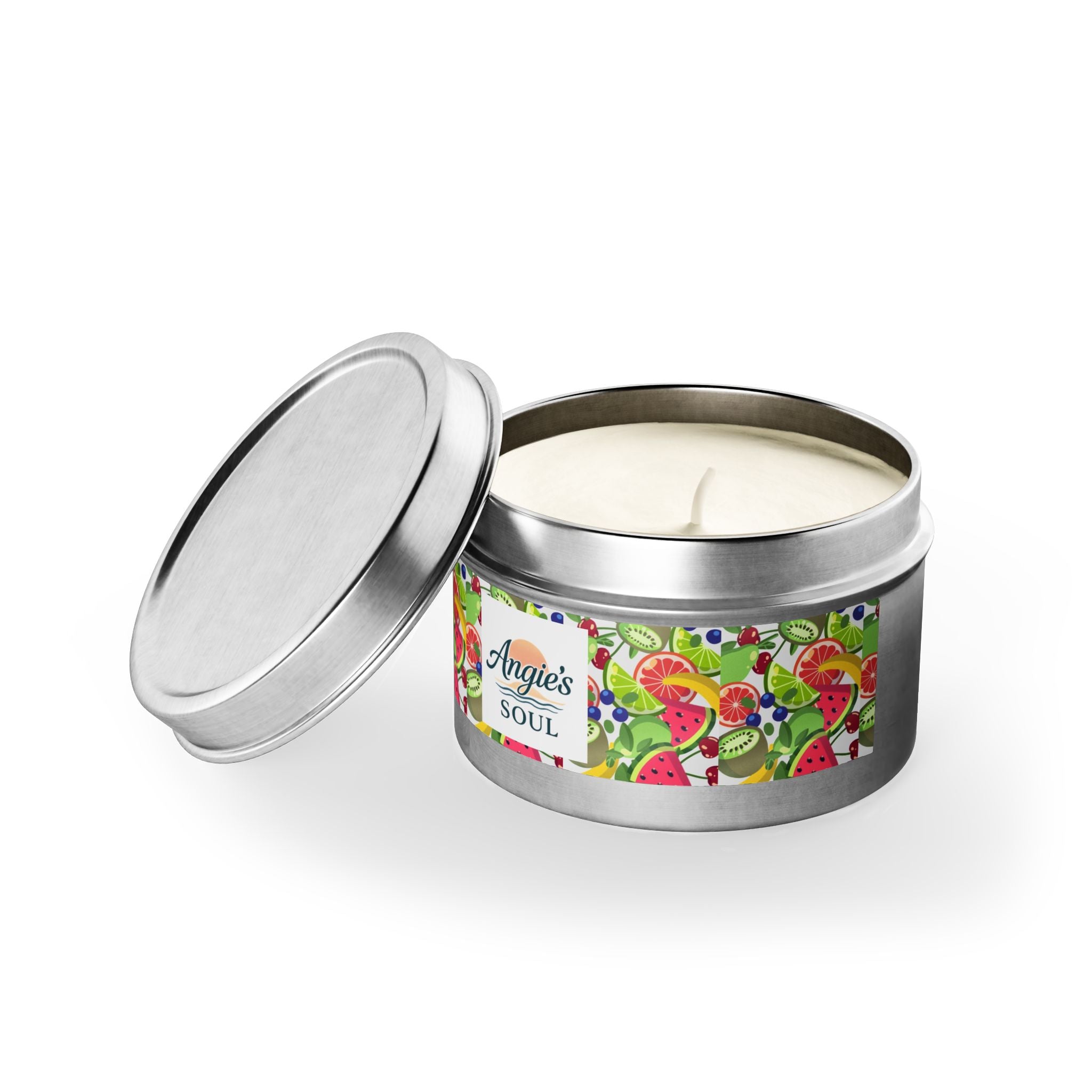 Tin Candle — Angie’s Soul Tropical Fruit Scented Tin Candle