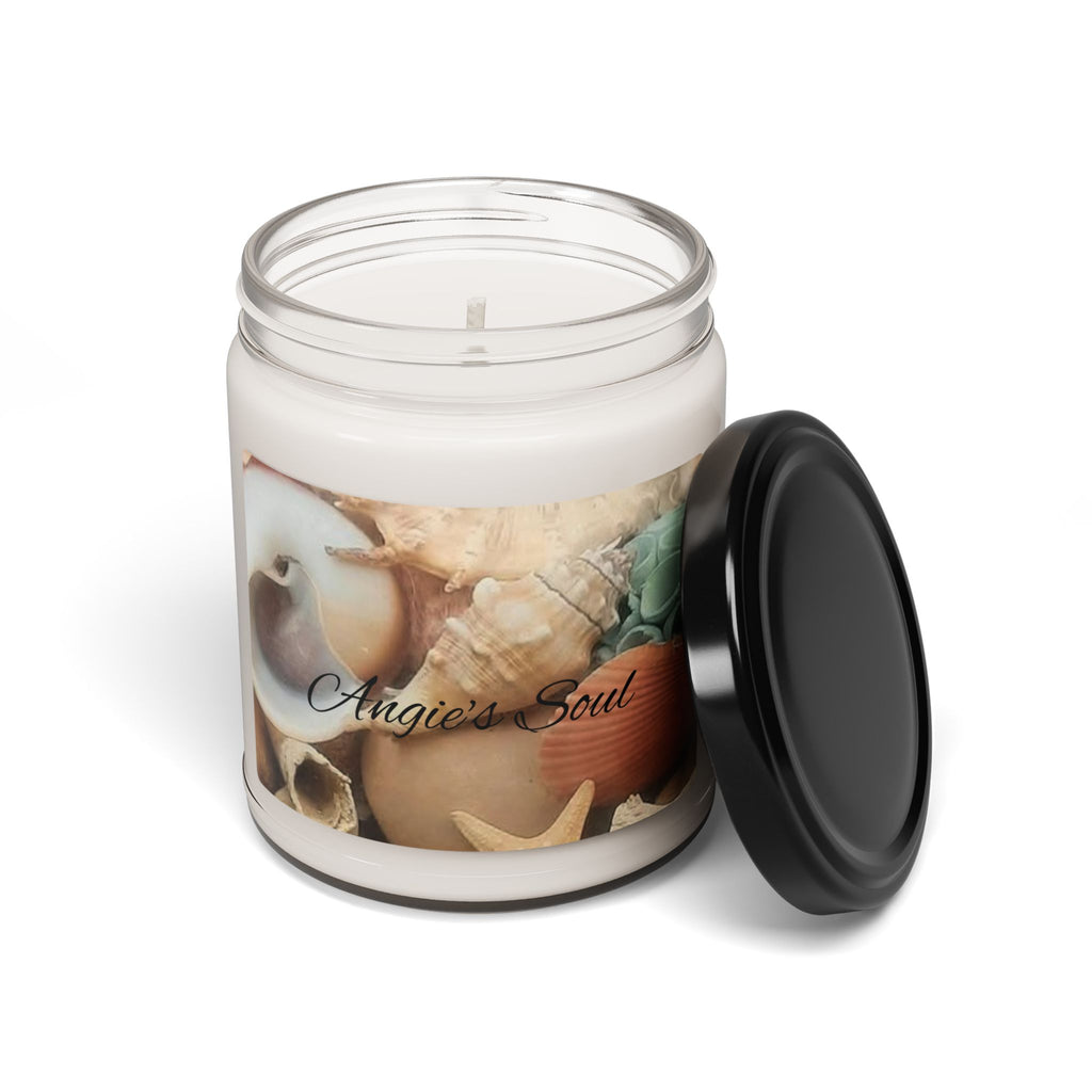 Seashell Soy Candle 9oz — 'Angie's Soul' Beach Scented Jar Candle