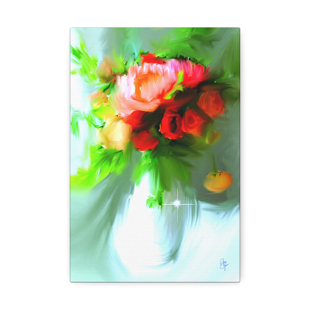 Vibrant Floral Bouquet Canvas Wall Art — Stretched 1.5"