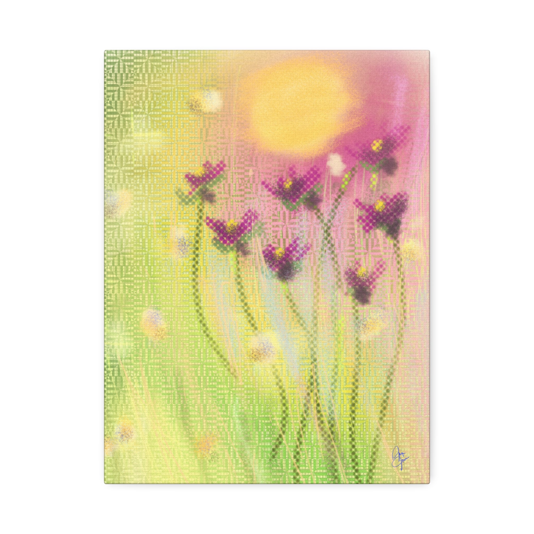 Spring Meadow Floral Canvas Stretched Wall Art (1.5" Depth)